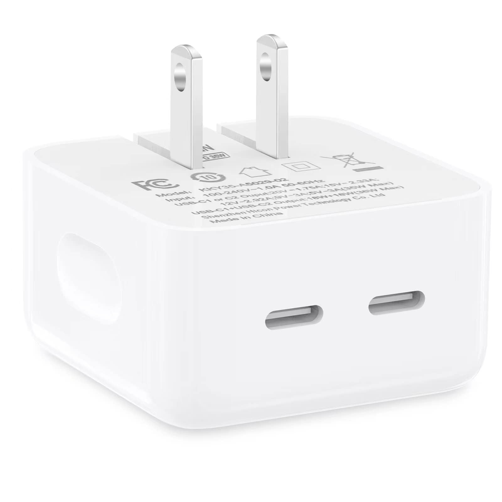 35W Dual USB C GaN Fast Charger for iPhone 14/13/12 Series & Apple Watch - PD 3.0 Power Adapter with Compact Design | Perfect for Travel, Office & Home Charging