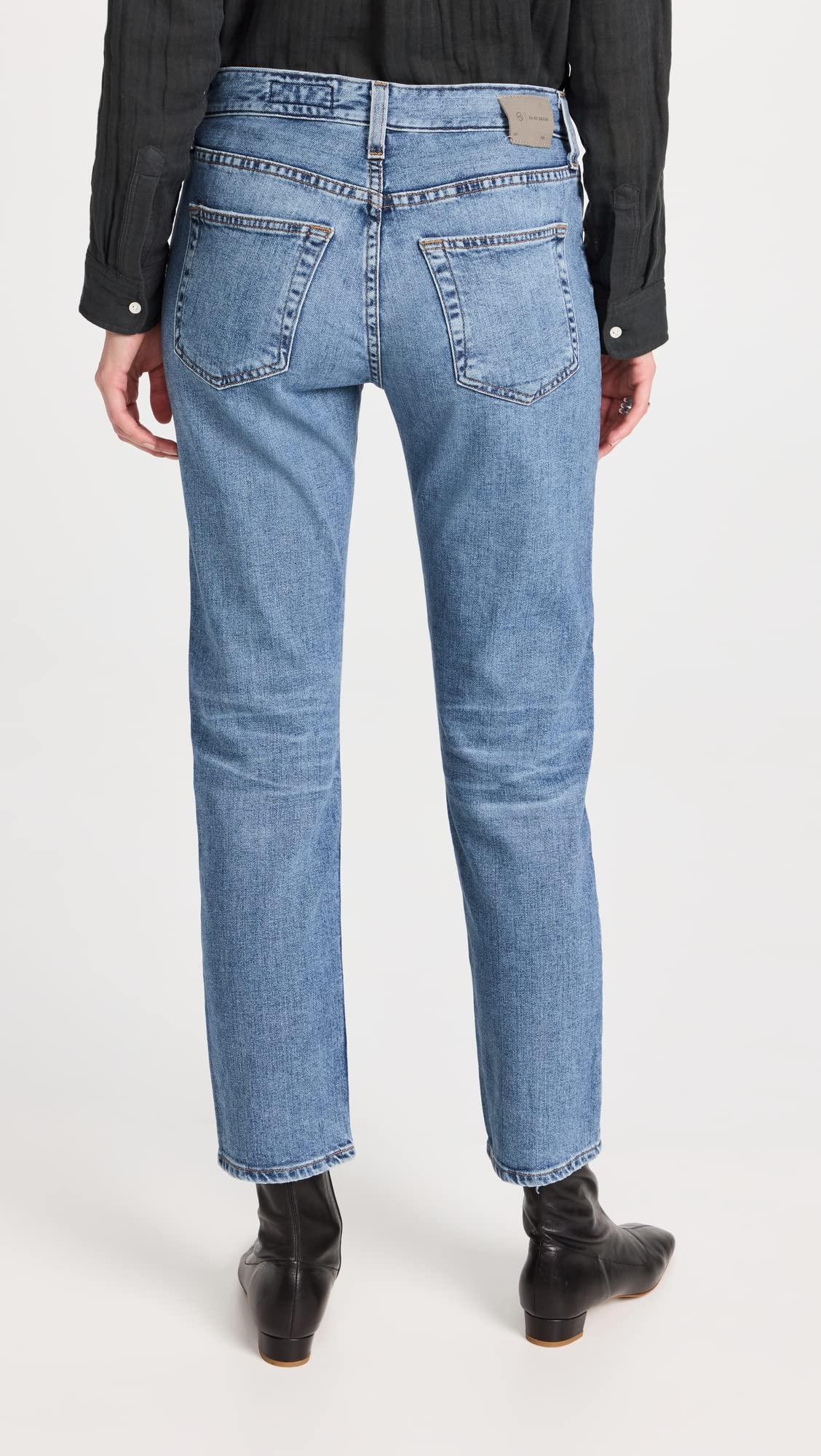 AG Adriano Goldschmied Women's Ex Boyfriend Slim Jeans - High Waisted Distressed Denim Pants for Casual Wear & Night Out