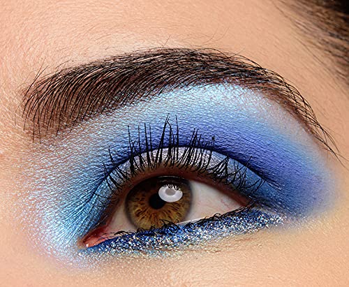 Blueberry Pressed Pigment Eyeshadow Palette - Matte & Shimmer Blue Eyeshadow Set | Travel-Friendly Makeup Palette for Everyday & Party Looks | S.F.R. COLOR Professional Eyeshadow Kit
