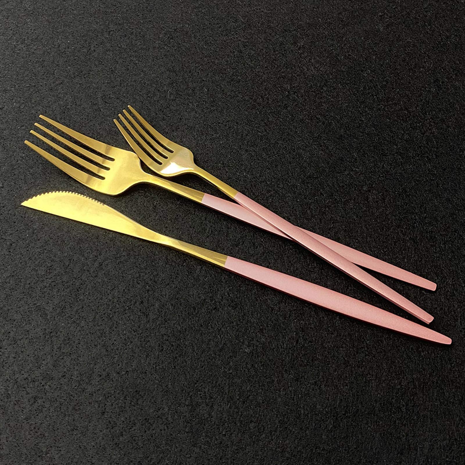 30-Piece Pink Gold Silverware Set - Flatware Service for 6 - Elegant Dinnerware Cutlery Set with Spoons, Knives & Forks - Perfect for Family Gatherings, Dinner Parties & Daily Dining Use