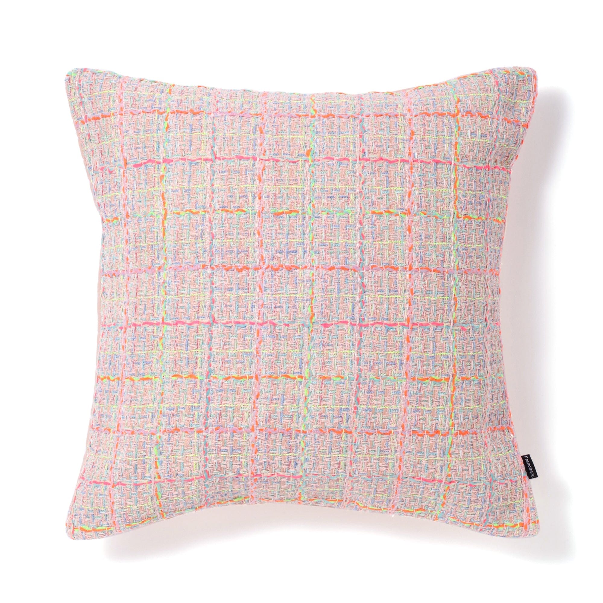 Luxury Tweed Cushion Cover 18x18 Inches - Soft Pink Decorative Pillow Case for Sofa, Bed, Chair - Home Decor & Living Room Accessories