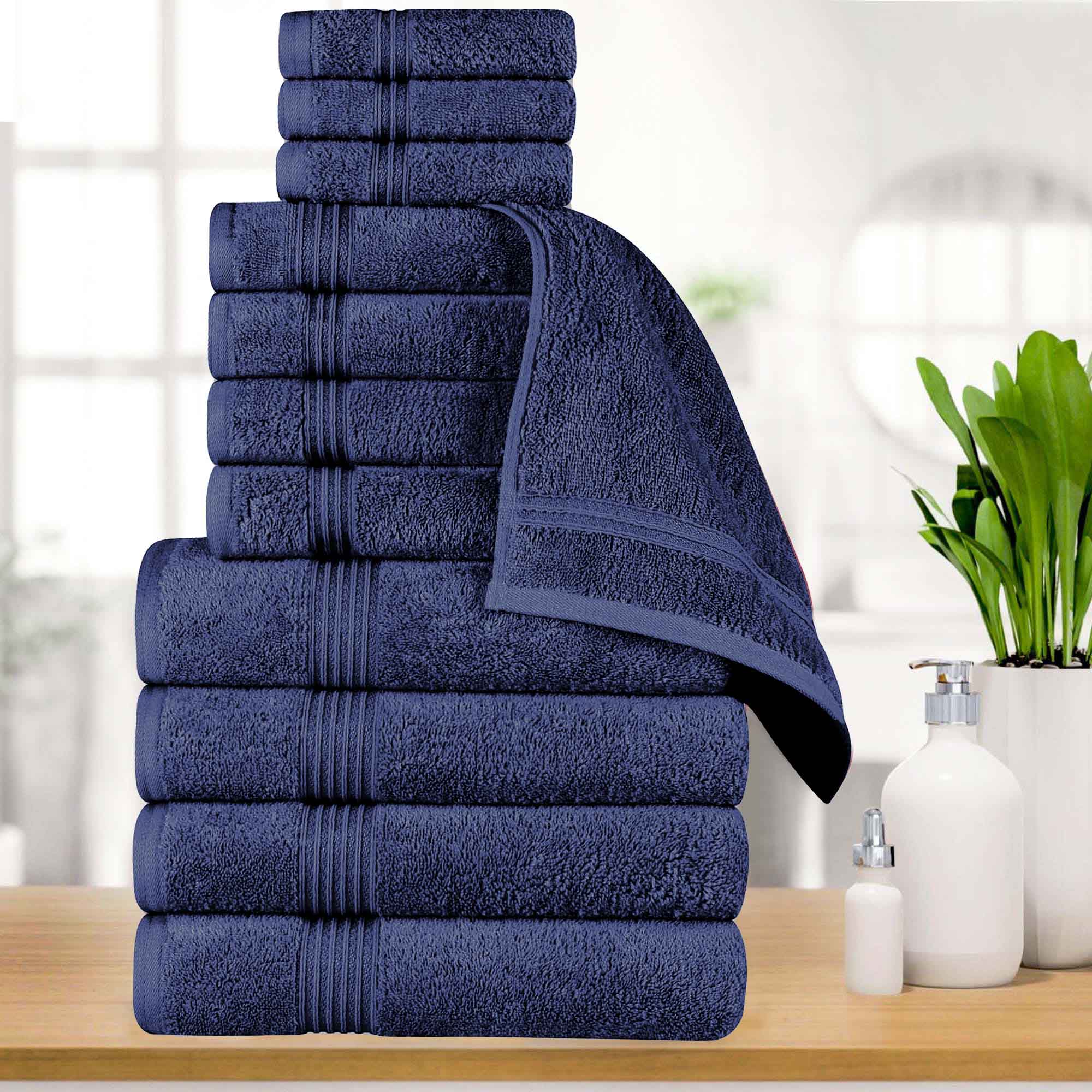 Premium 12-Piece Egyptian Cotton Towel Set - Ultra Soft, Highly Absorbent Bath Towels for Spa, Hotel & Luxury Home Use