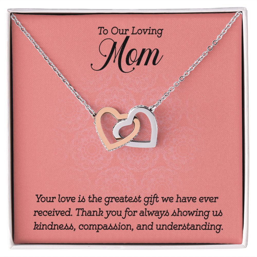 Interlocking Heart Necklace for Mom - Thoughtful Gift from Kids to Loving Mother | Perfect for Mother's Day, Birthday & Anniversary Celebrations
