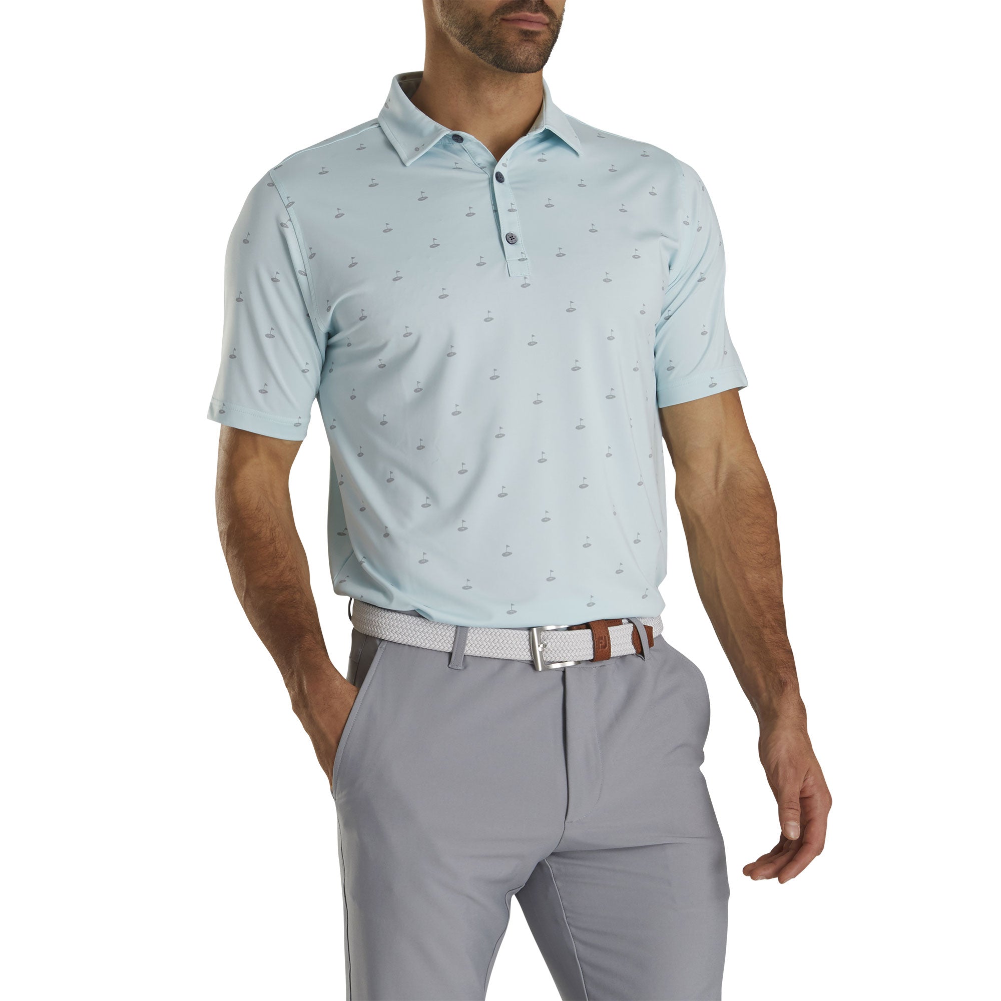 FootJoy Men's Athletic Fit Lisle Golf Polo Shirt - Breathable & Comfortable for Golfing - Perfect for Golf Tournaments, Casual Wear & Outdoor Activities