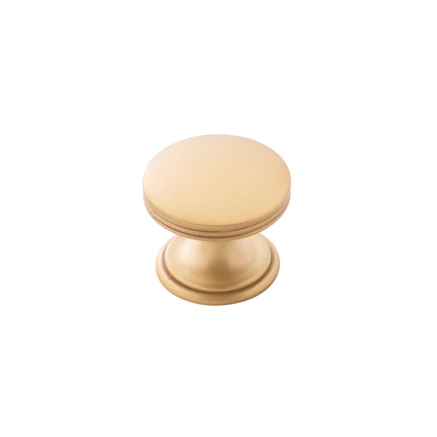 1 3/8 Inch American Diner Knob - Brushed Golden Brass Cabinet Pull - Vintage Style Hardware for Kitchen Cabinets & Furniture