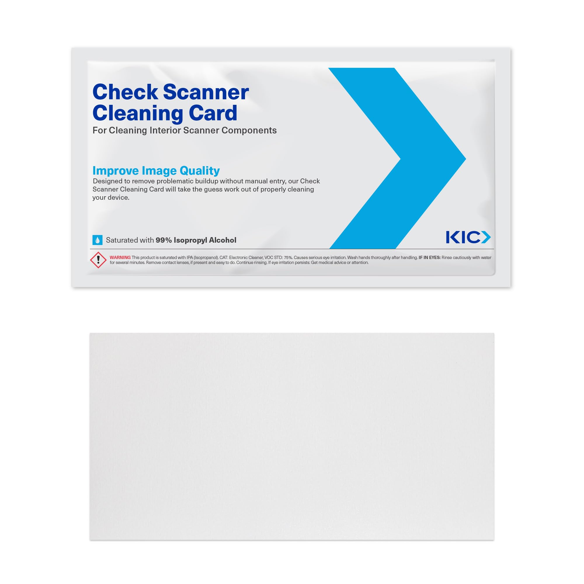 Kicteam K2-CIB25 Check Scanner Cleaning Card - Compatible with Most Check Scanners - Removes Dust & Debris - Ideal for Banks, Offices & Home Use