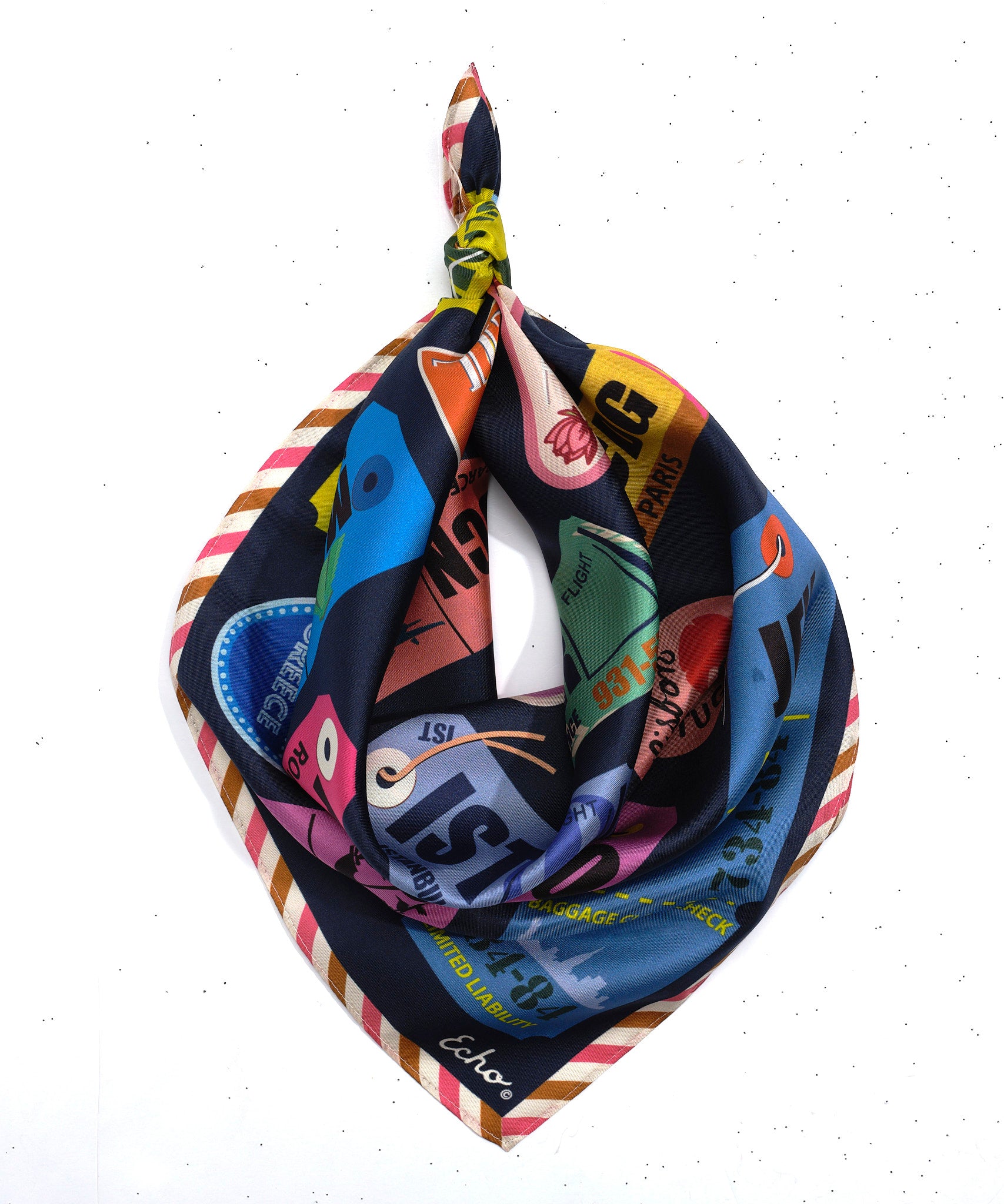 Jet Set Silk Bandana - Soft & Stylish Fashion Scarf for Women & Men - Perfect for Travel, Headband, Hair Accessory, or Gift