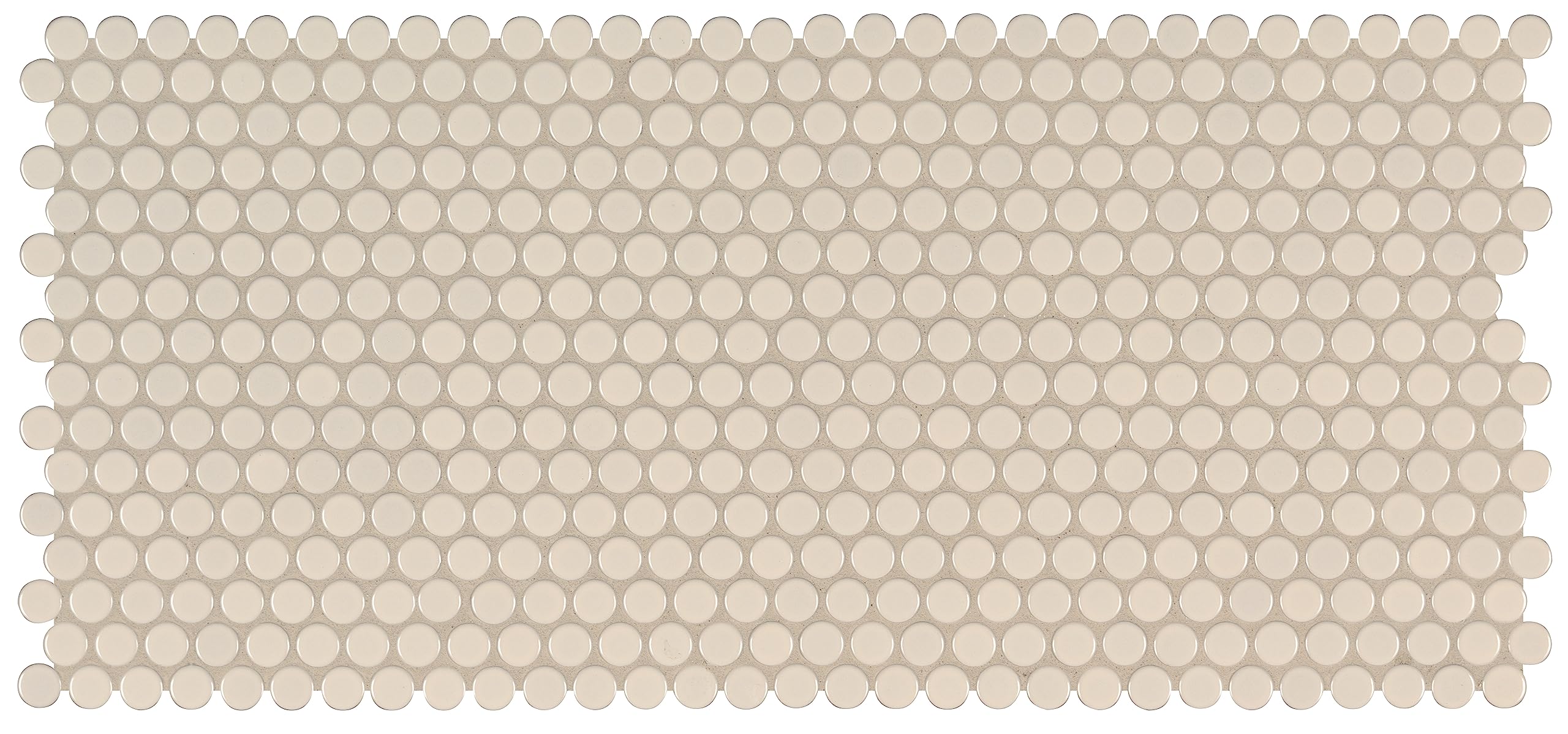 MSI Almond 11.63x11.5 Inch Glossy Porcelain Penny Round Mosaic Tile - Kitchen Backsplash, Bathroom Wall, Shower Floor Tile - Beige Mesh-Mounted Ceramic Tiles for Home Renovation & Commercial Spaces