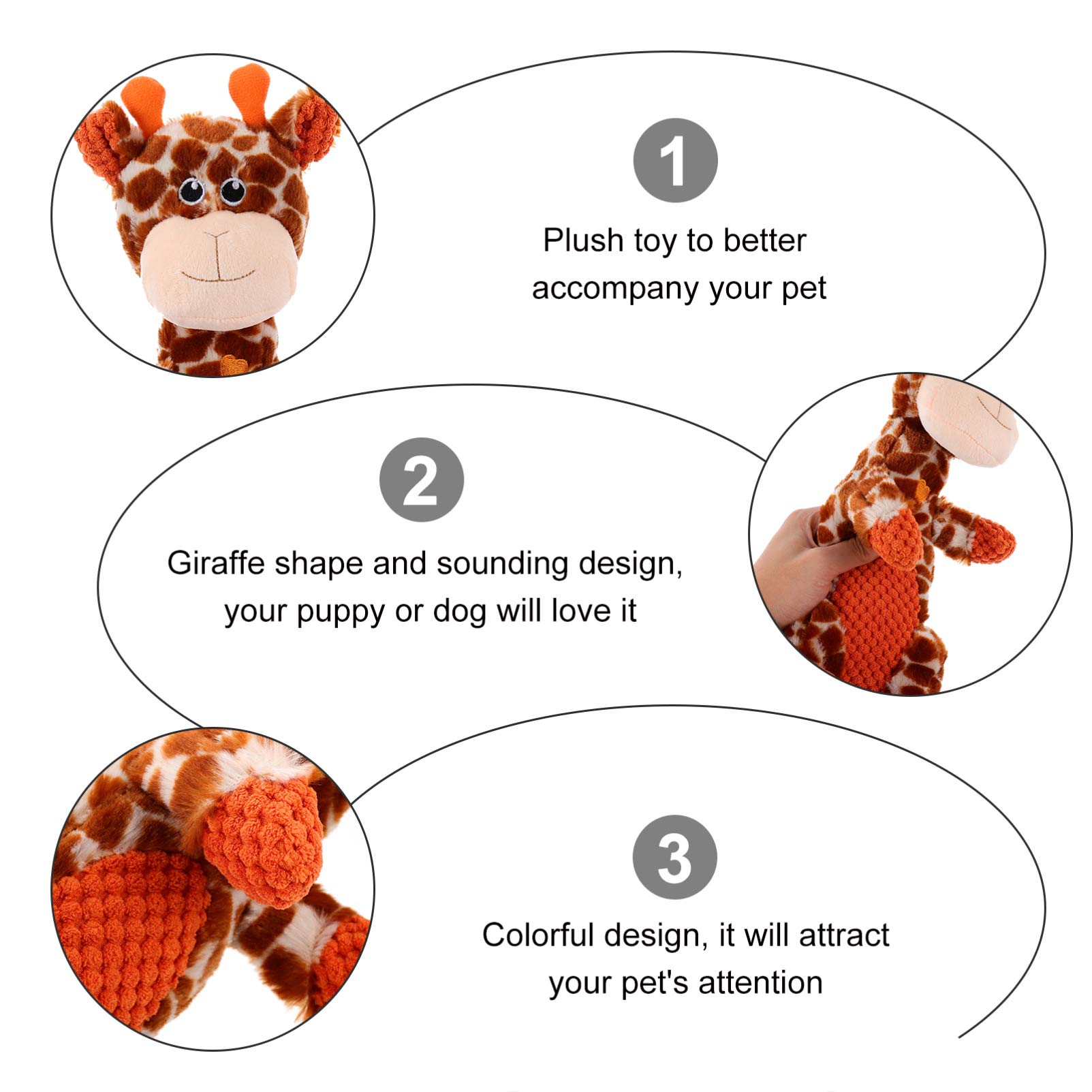 Balacoo Squeaky Giraffe Dog Toy - Durable Plush Chew Toy for Puppies & Small Pets, Teething Relief & Interactive Play - Perfect for Indoor Playtime, Training Rewards & Anxiety Relief