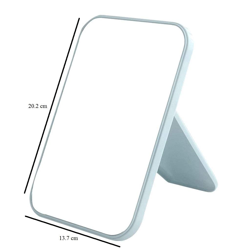 PLENARO Adjustable Makeup Mirror with Stand - Foldable Desktop Vanity Mirror for Home & Travel, HD Cosmetic Mirror with 360° Rotation (Blue) - Perfect for Makeup Application, Skincare Routine & Hair Styling
