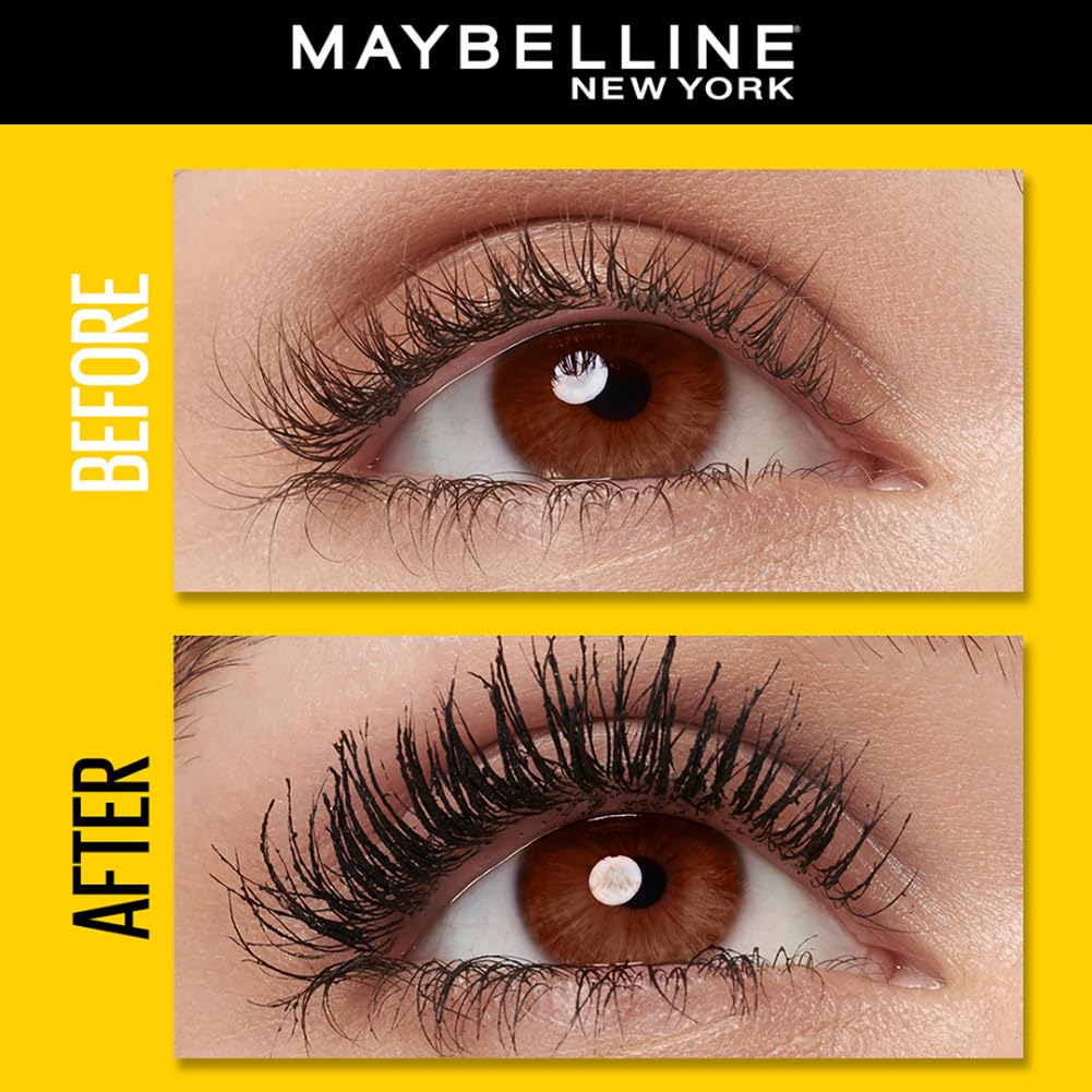 Maybelline New York Volumizing & Lengthening Waterproof Mascara - Volume Express Colossal in Black (10ml) for Dramatic Lashes | Perfect for Daytime Wear, Night Out, and Special Occasions