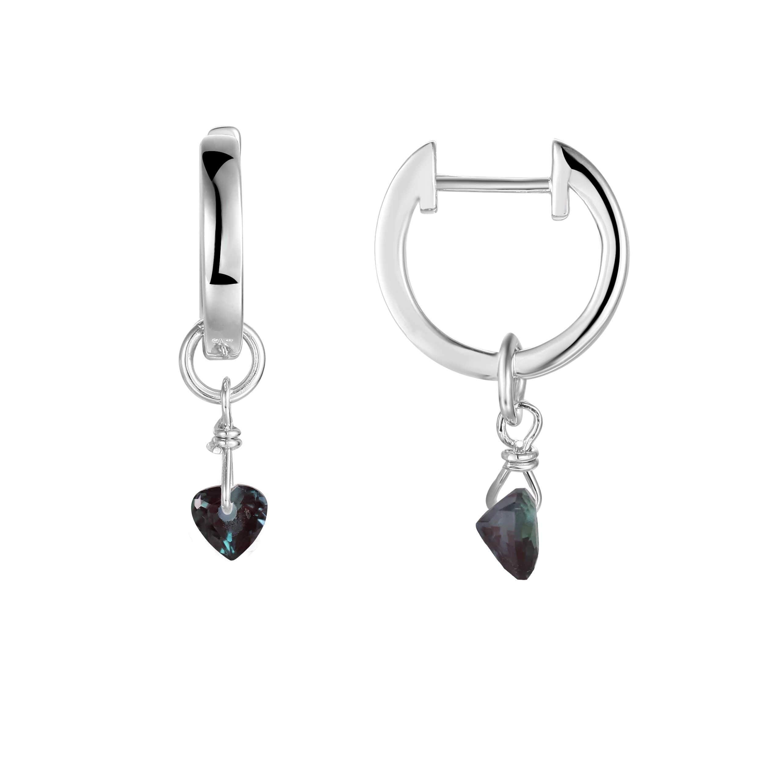 Alexandrite Heart Earrings for Women – Genuine Color-Changing Gemstone Jewelry – Perfect Gift for Valentine's Day, Anniversary & Special Occasions