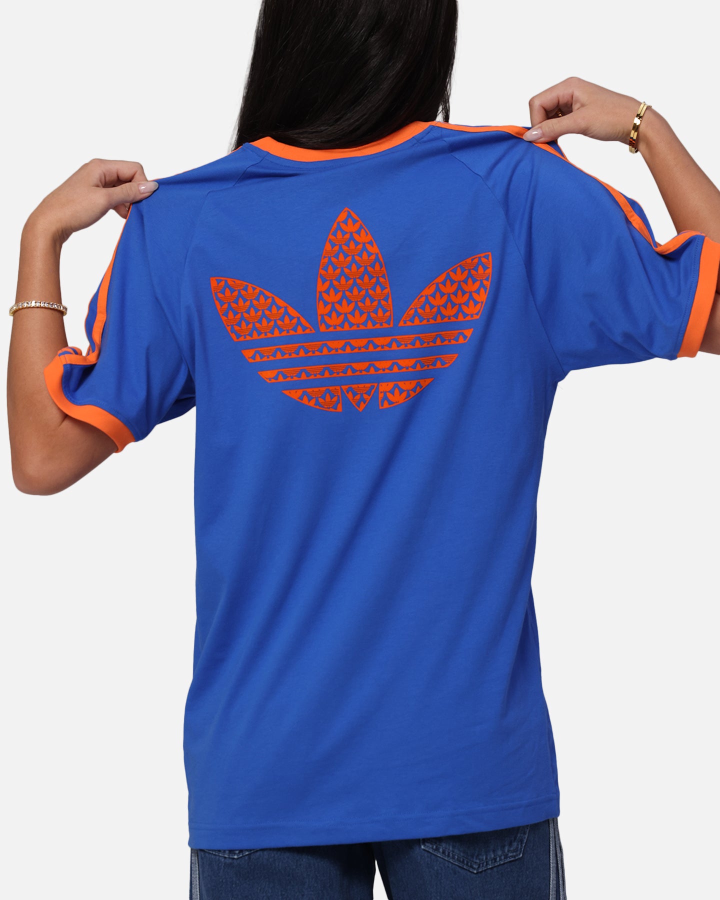 Adidas Monogram Cali T-Shirt for Men - Blue Casual Short Sleeve Tee | Gym, Workout, Streetwear Fashion