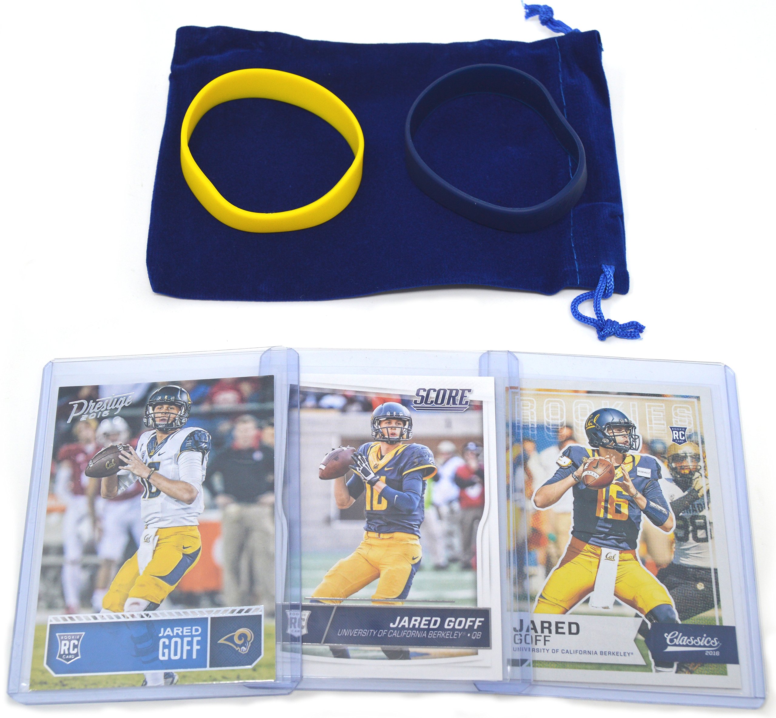 2016 Jared Goff Rookie Cards 3-Pack - Los Angeles Rams NFL Football Trading Cards Collection - Perfect for Collectors, Fans & Gift Giving (Sports Memorabilia, Fantasy Football Decor)