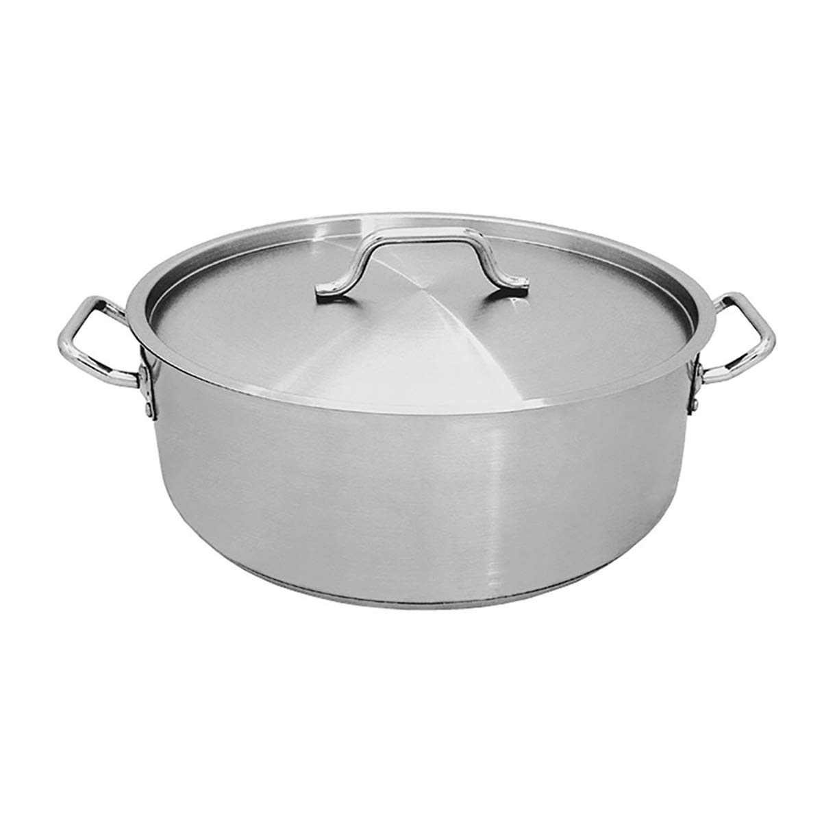Update International 30 Quart Stainless Steel Brazier with Cover – Heavy Duty Outdoor Cooking Pot for Camping, BBQ & Backyard Parties