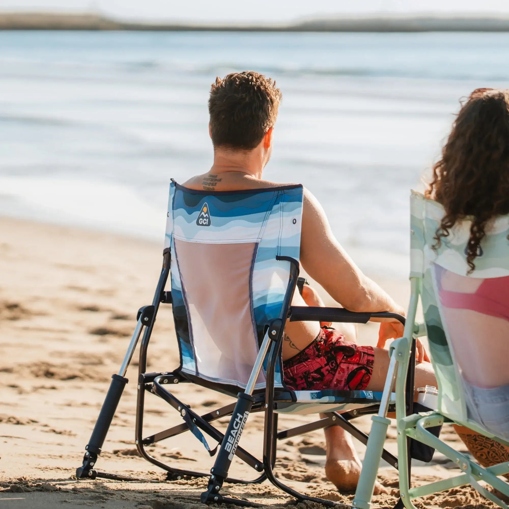Premium Folding Beach Rocker Chair - Portable & Lightweight for Outdoor Relaxation at Beach, Pool, Camping, and Backyard