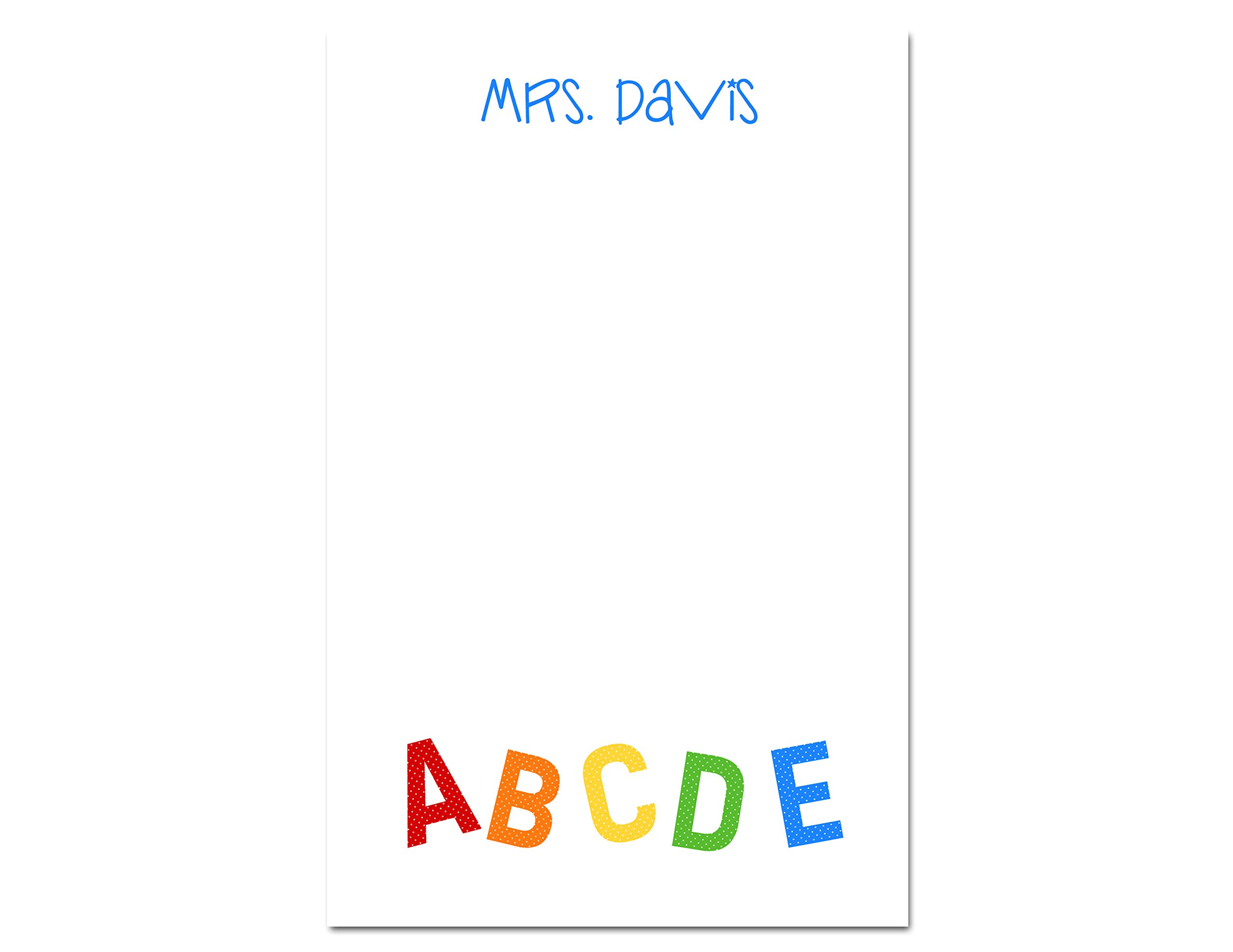 Personalized English Teacher Notepad for Reading Lessons & Notes