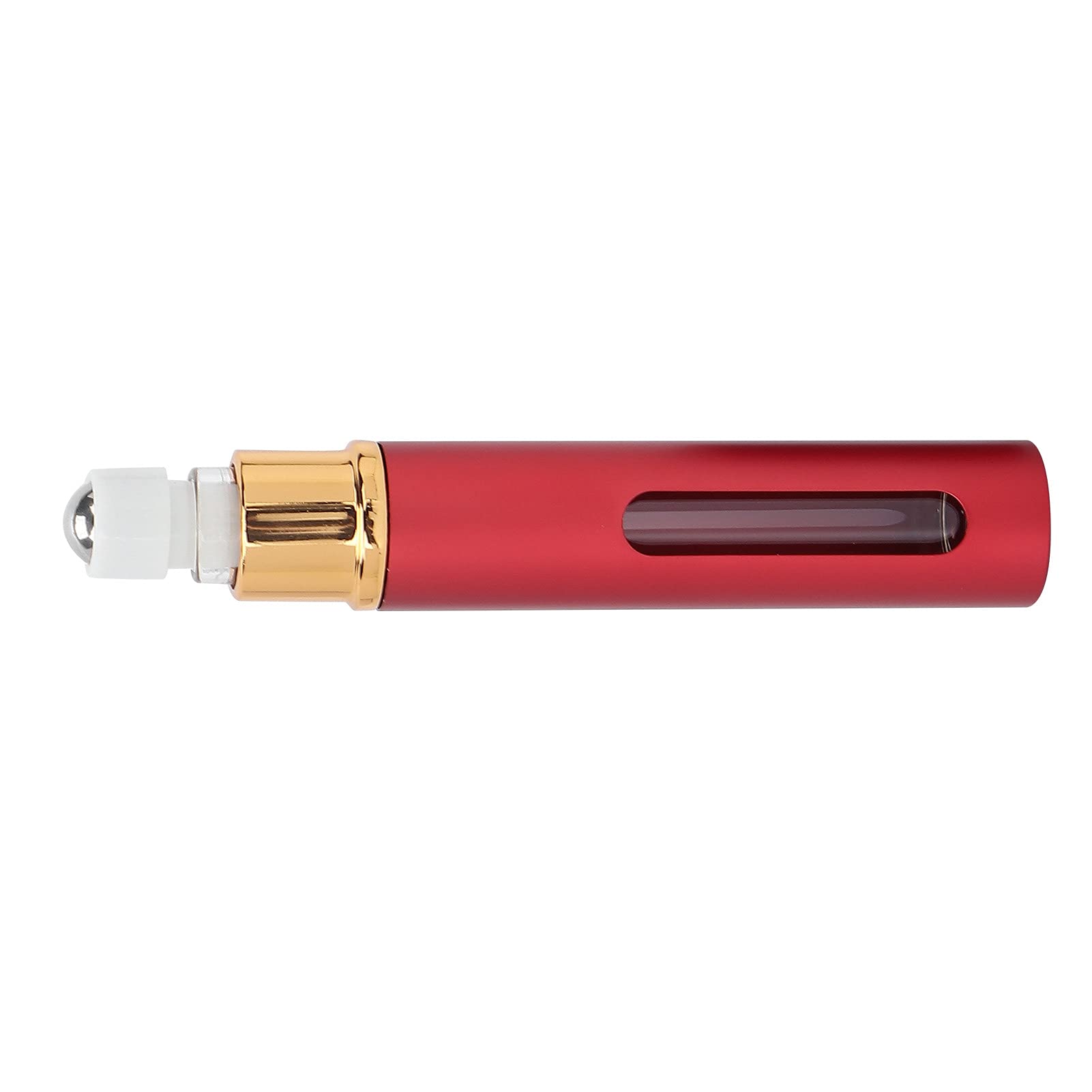 Empty Roll On Bottle - Refillable Alumite Perfume Bottle with Visible Design for Essential Oils & Fragrances | Perfect for Gym, Travel, Parties & Home Use (Red)