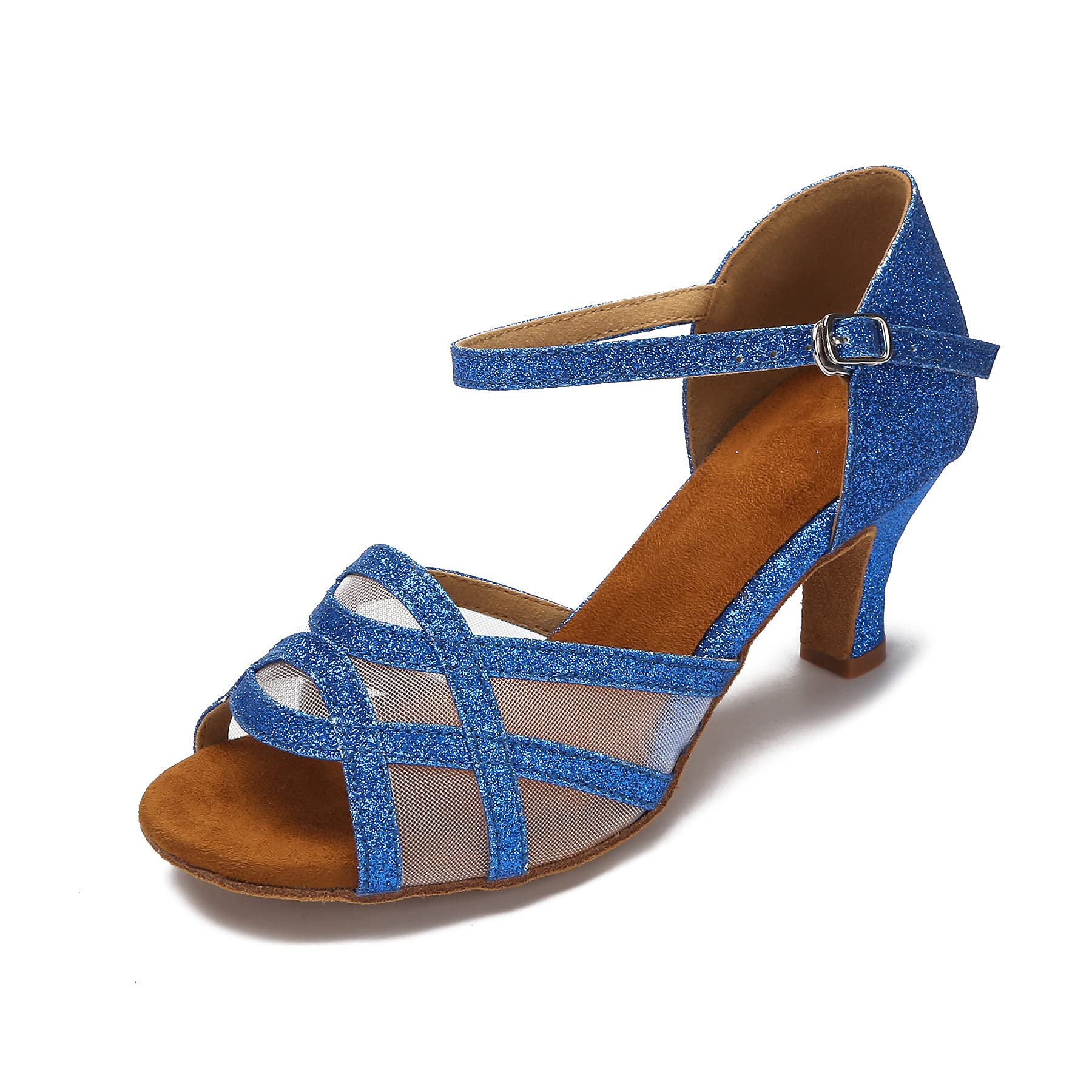 Women's Latin Dance Shoes - Ballroom Salsa Shoes for Women (B-Style Blue, Size 7) | Perfect for Salsa, Bachata & Latin Dance Performances