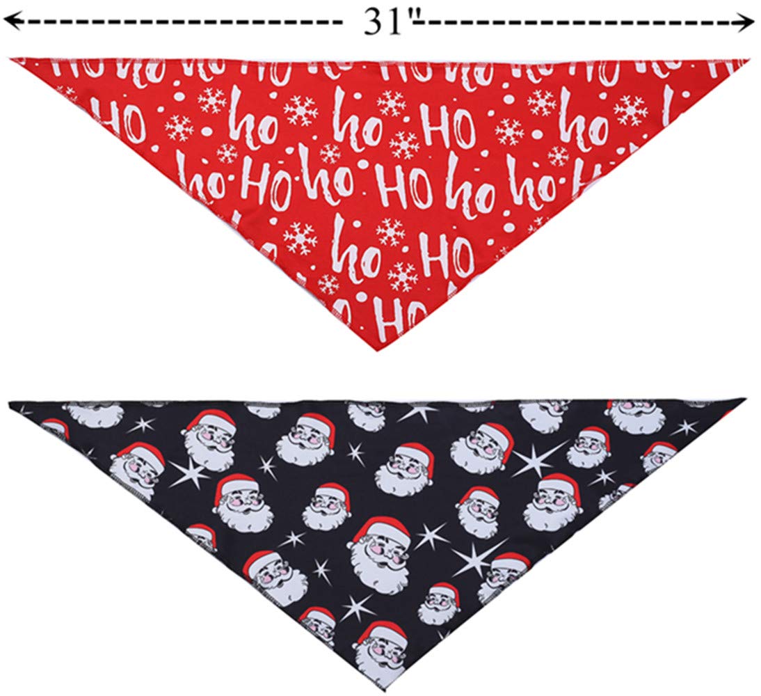 BoomBone 2 Pack Christmas Dog Bandanas - Festive Triangle Pet Bibs & Scarves for Medium to Large Dogs - Perfect for Holiday Photos, Parties & Seasonal Outfits