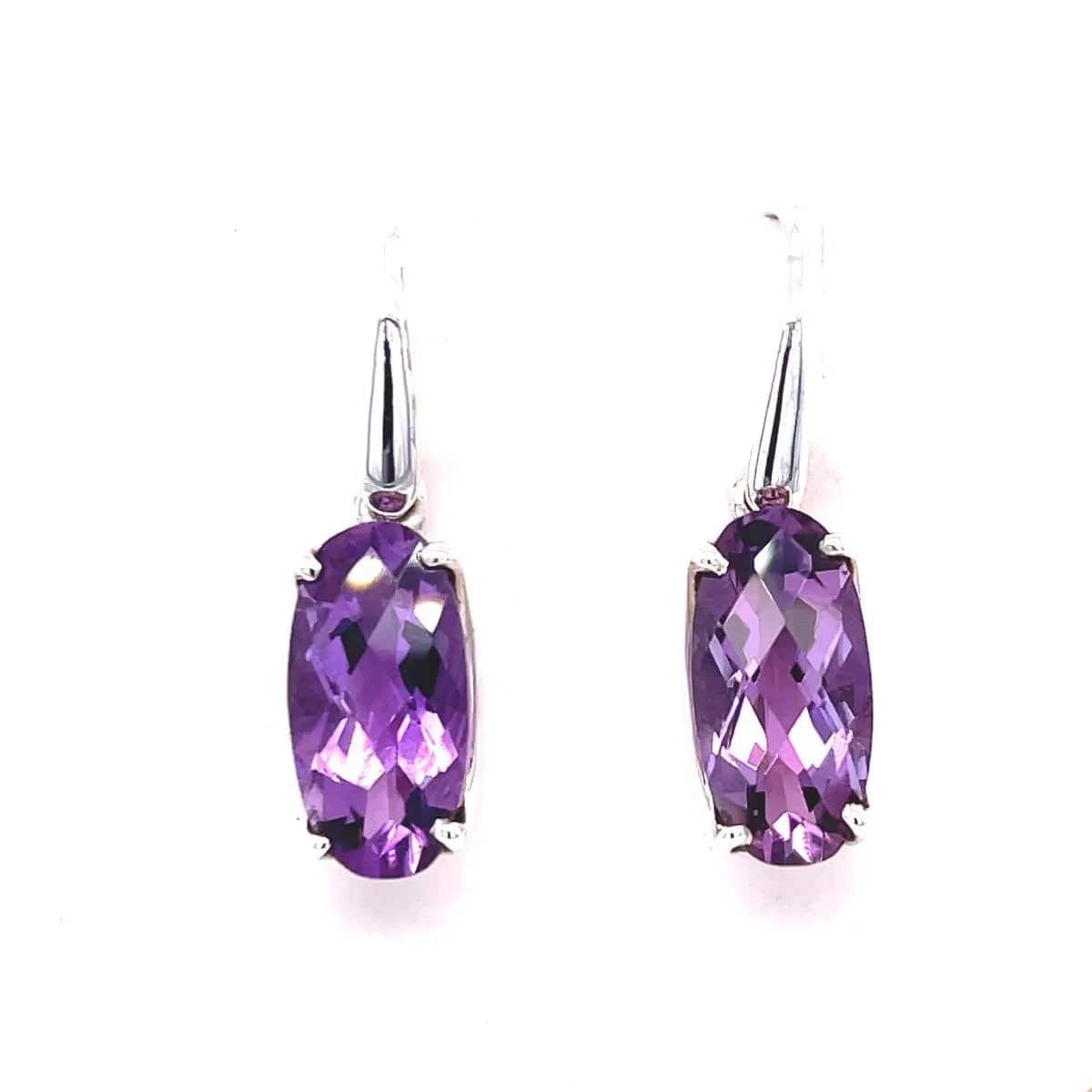 Amethyst Sterling Silver Earrings for Women - Dainty Purple Gemstone Jewelry - Perfect for Gifts, Weddings & Everyday Wear