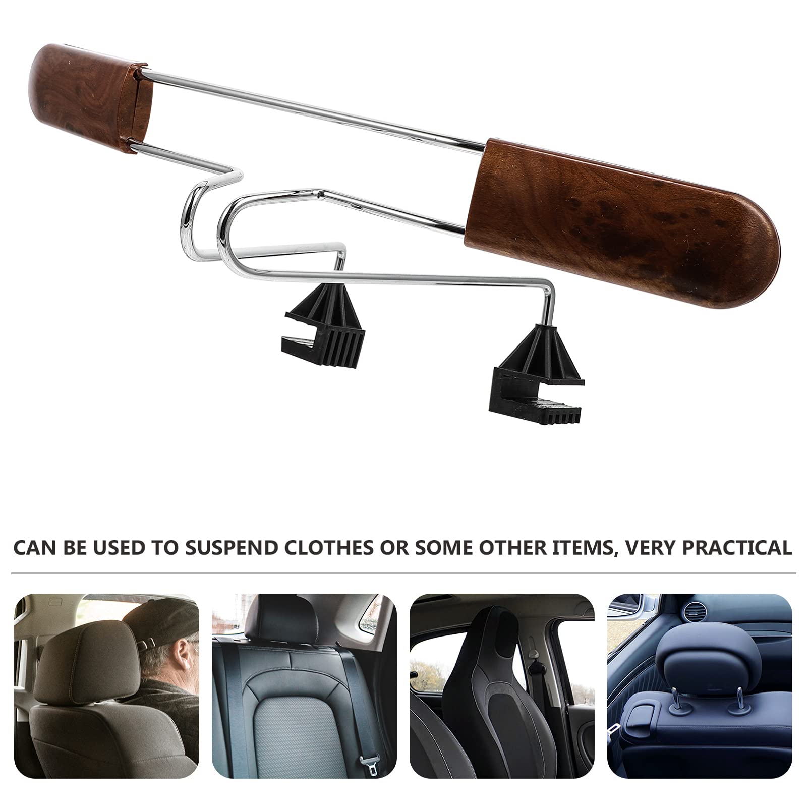 BESPORTBLE 1pc Stainless Steel Car Hanger Headrest Hook - Heavy Duty Truck Seat Coat Rack for Jackets, Shirts & Clothes - Perfect for Backseat Organization & Road Trips