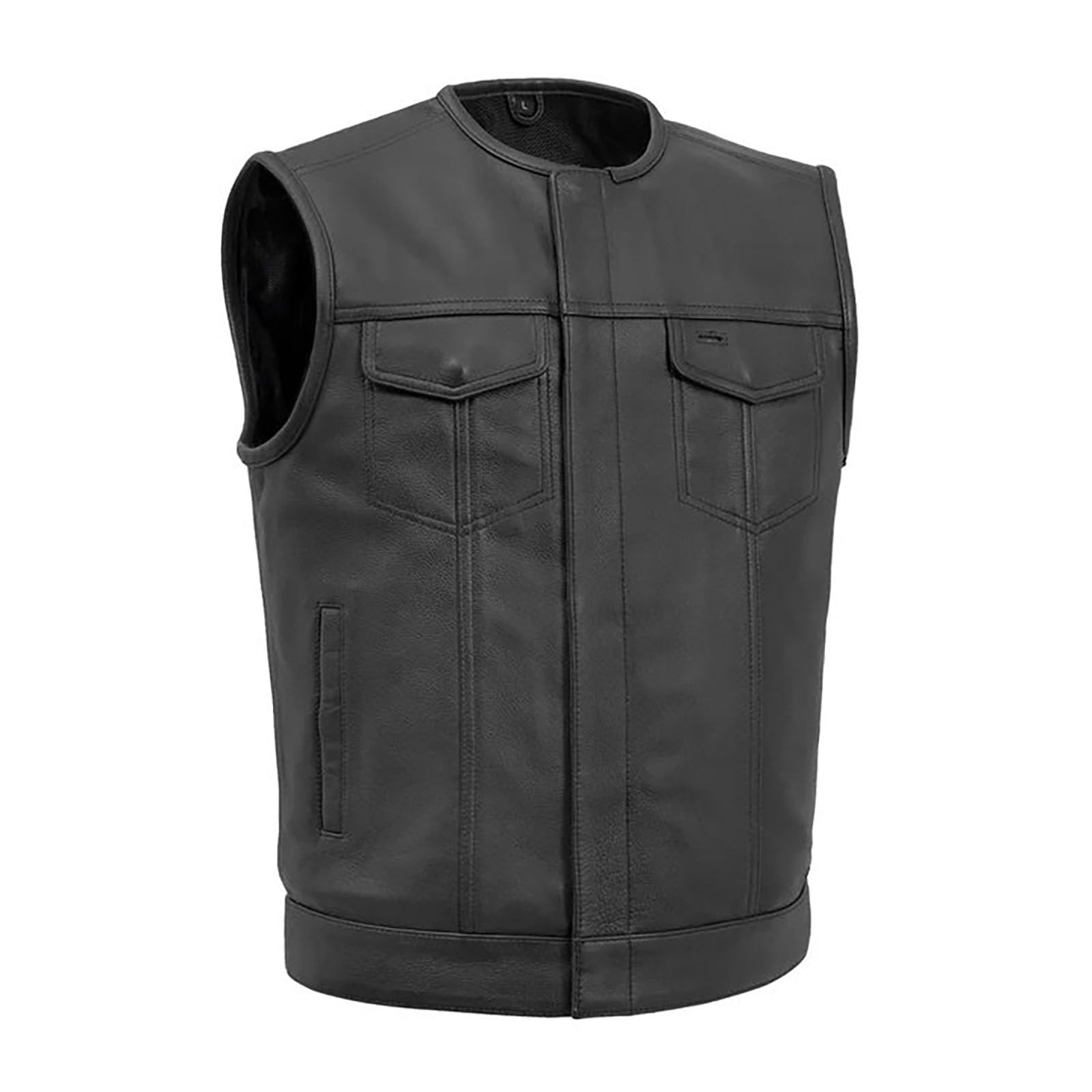 First Mfg Co - No Rival - Men's Motorcycle Biker Riding Black Leather Vest - Extra Large - Conceal Carry Pockets - Perfect for Harley Davidson Riders & Motorcycle Enthusiasts - Durable Leather Jacket for Road Trips & Biker Events