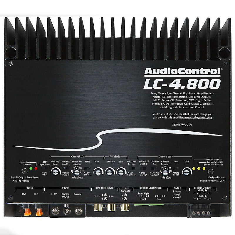 AudioControl LC 4.800 High Power 4/3/2 Channel Car Amplifier - Premium Sound for Cars, Trucks & SUVs - Perfect for Road Trips & Music Enthusiasts