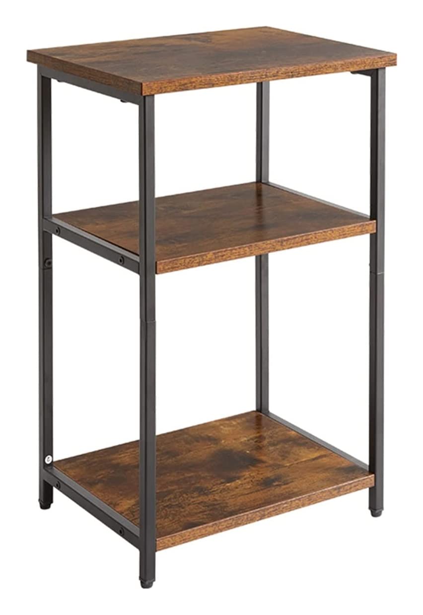 3 Tier Bookshelf - Industrial Style Rustic Brown Storage Organizer for Living Room, Office, Bedroom & Kitchen | Space-Saving Home Furniture for Books, Decor & Essentials