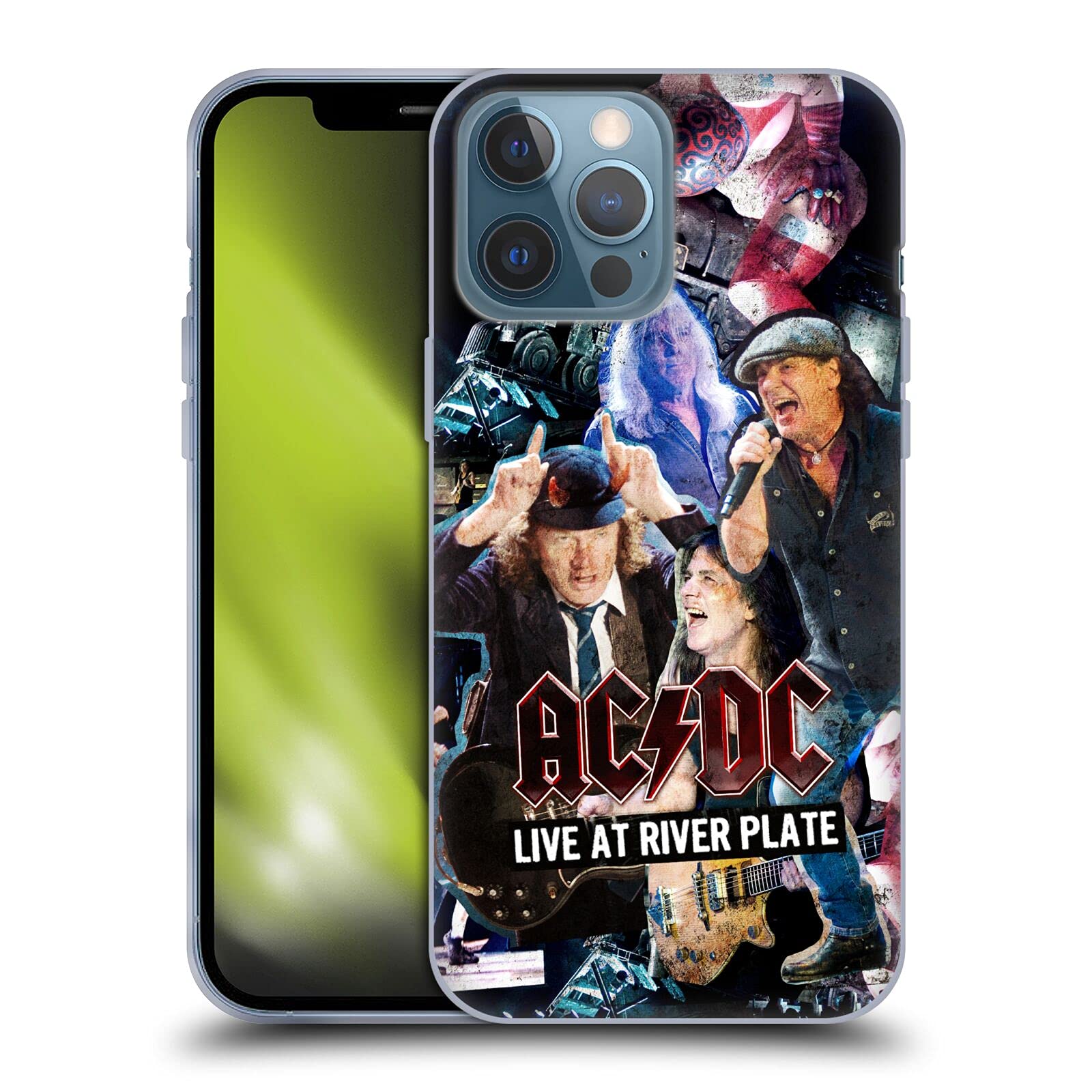 Officially Licensed AC/DC Concert Collage Soft Gel Case for Apple iPhone 13 Pro Max - Rock Music Fan Accessory - Perfect for Concerts, Gifts & Everyday Protection