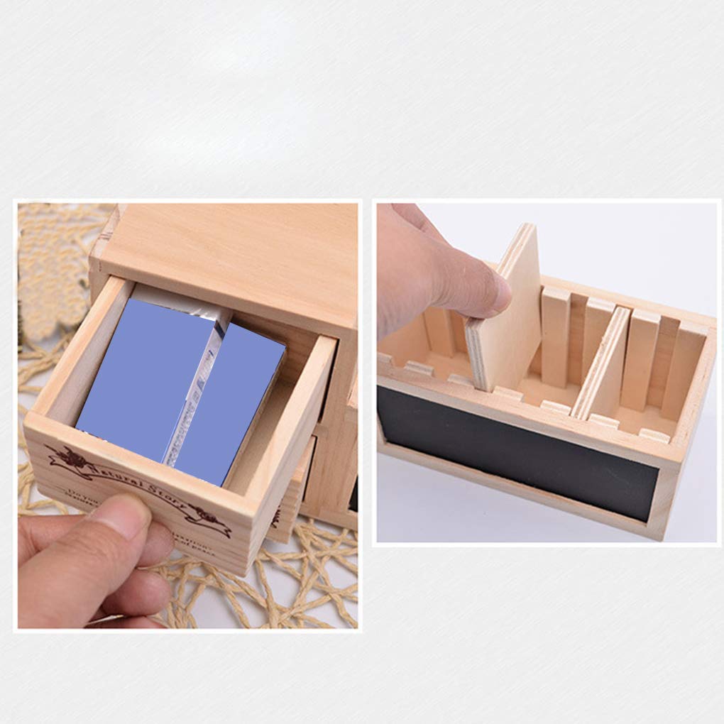 Premium Wooden Office Organizer with Drawer - Pencil Holder, Blackboard & Message Board for Desk Organization | Perfect for Home Office, Study Desk & Workspace Accessories