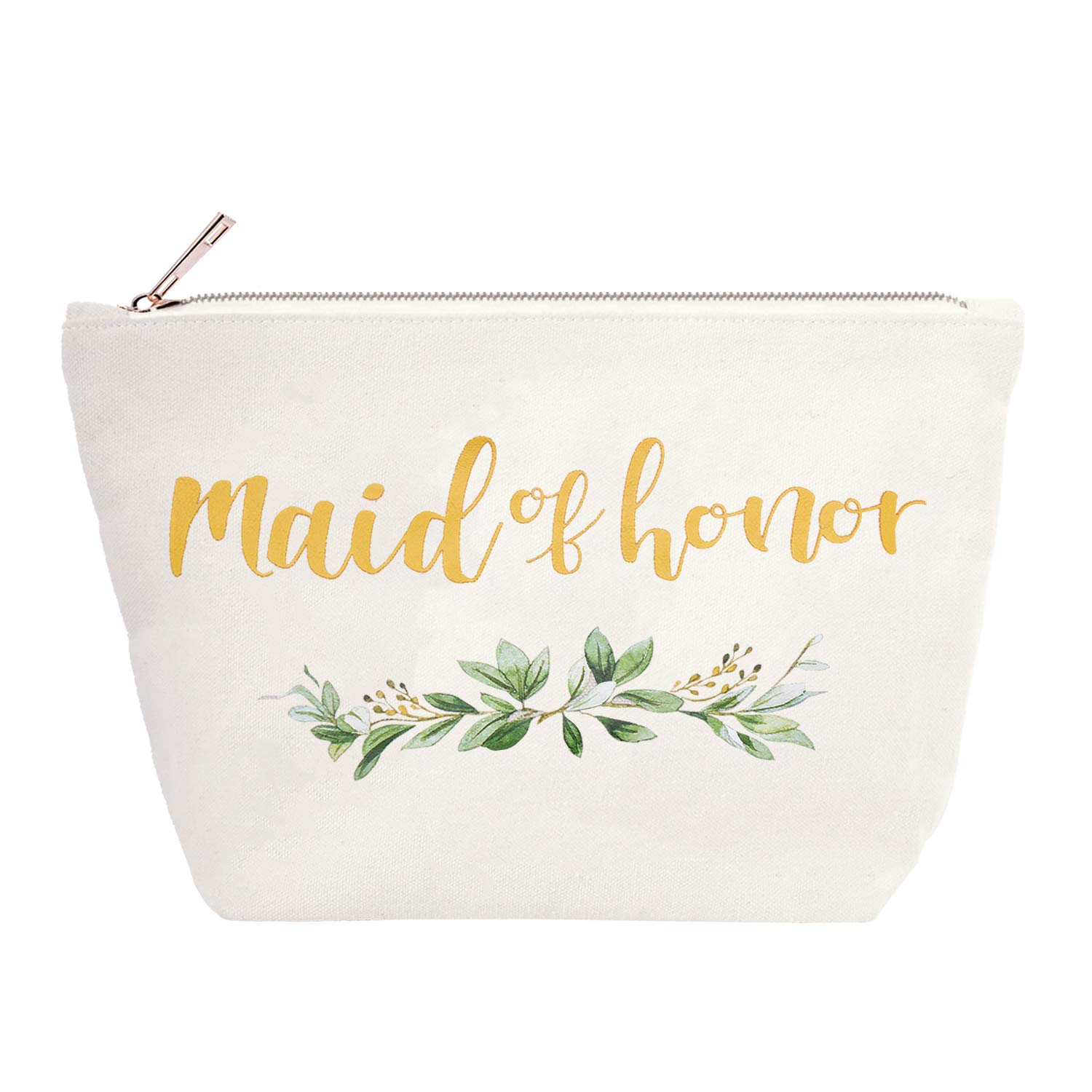 ELEGANTPARK Bridesmaid Cosmetic Bag - Travel Makeup Pouch for Women, Wedding Party Essentials, Bridal Shower Gift, Durable Canvas Zipper Bag - Perfect for Bachelorette Parties, Honeymoon & Vacation Travel Accessories