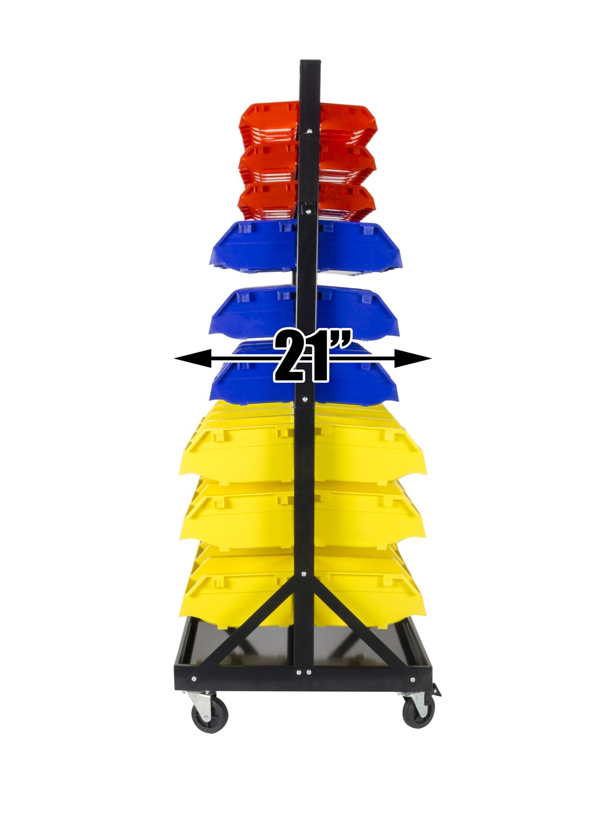 TLPB05 90-Part Bin Shelving Storage Organizer with Locking Wheels - Heavy Duty Garage Shelving Unit for Workshop, Home & Office Organization - Perfect for Tools, Hardware & DIY Supplies Storage