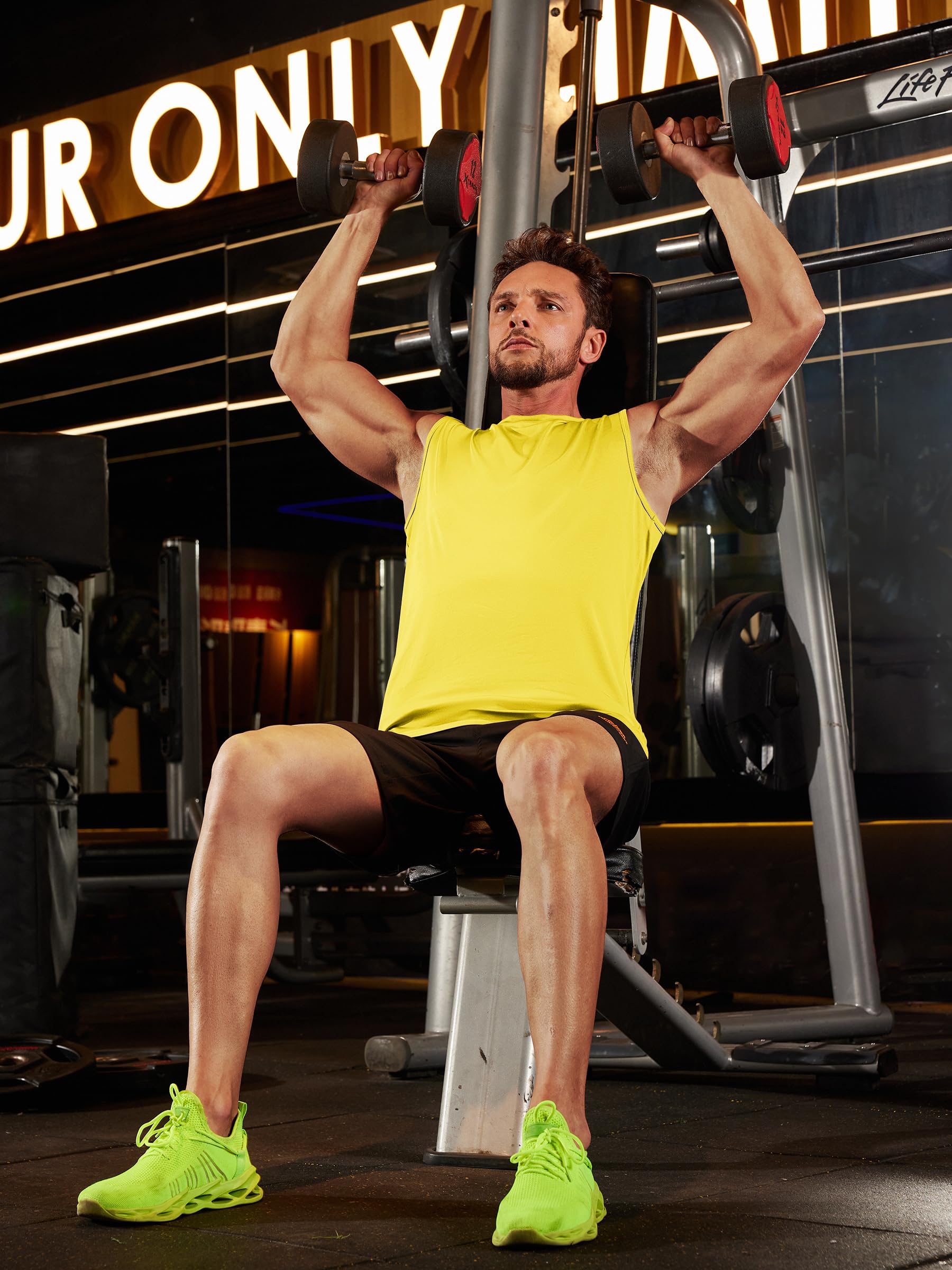 TACVASEN Men's Quick Dry Sleeveless Shirt UPF 50+ Sun Protection Athletic Tank Top for Gym, Workout & Outdoor Activities - Moisture Wicking Muscle Shirt for Running, Hiking & Summer Sports
