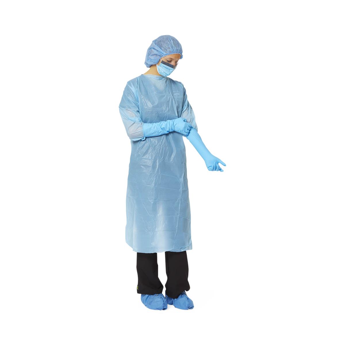 Disposable CPE Gowns with Thumb Loops - Medical Protective Coveralls for Healthcare Workers - Ideal for Hospitals, Clinics & Laboratories