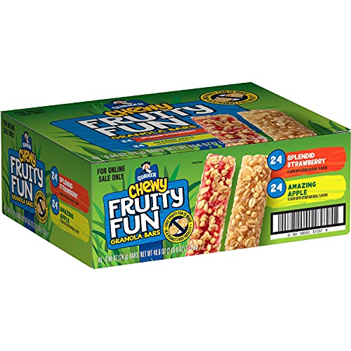 Quaker Chewy Fruity Fun Granola Bars - 2 Flavor Variety Pack (48 Count) | Peanut Free, Gluten Free Snacks | Perfect for School Lunches, Hiking & On-the-Go Breakfast
