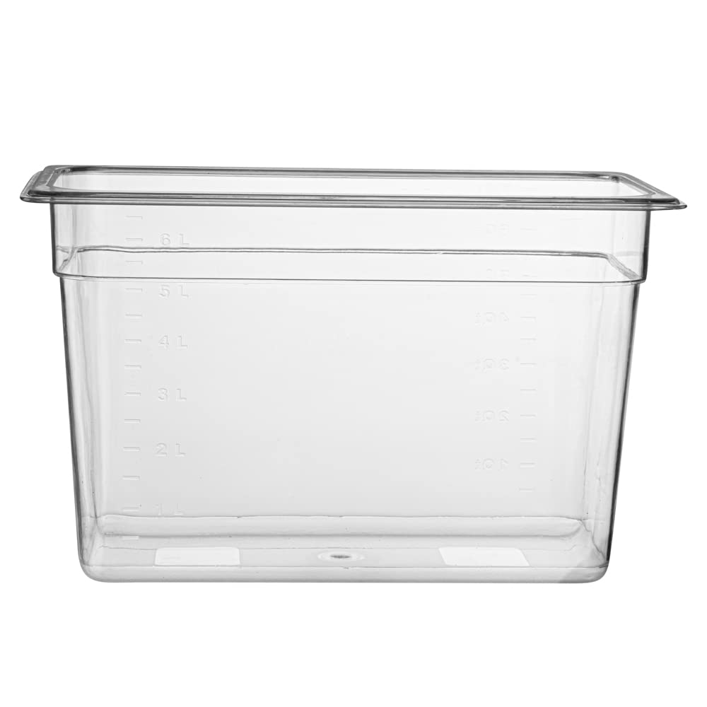 Met Lux 1/3 Size Food Storage Containers - 10 Pack 8-Inch Deep Rectangle Proofing Boxes with Graduated Measurements | Clear BPA-Free Plastic Food Grade Containers | Dishwasher Safe (Lids Sold Separately) | Perfect for Baking, Meal Prep & Leftovers Storage