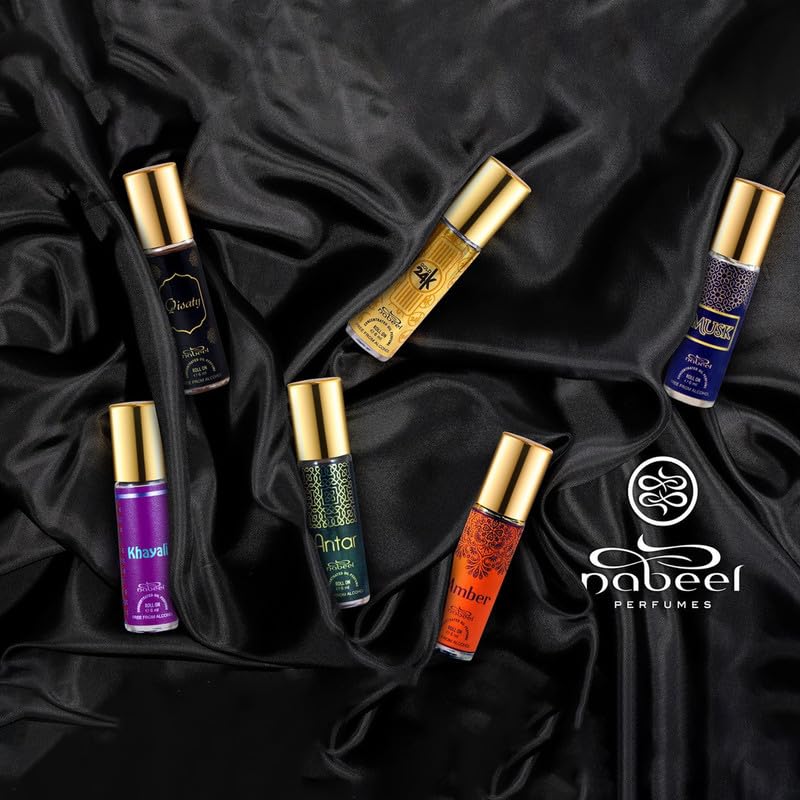 Premium Qisaty Attar Roll-on Perfume Oil by Nabeel - 100% Alcohol-Free, 6ml | Long-Lasting Fragrance for Daily Wear, Special Occasions & Gifting
