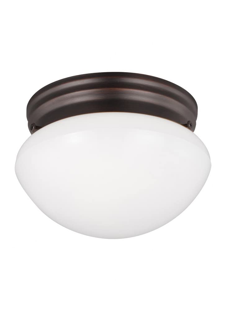 Generation Lighting 5326-710 Webster One-Light Bronze Flush Mount Ceiling Fixture - Perfect for Bedroom, Hallway & Entryway Lighting