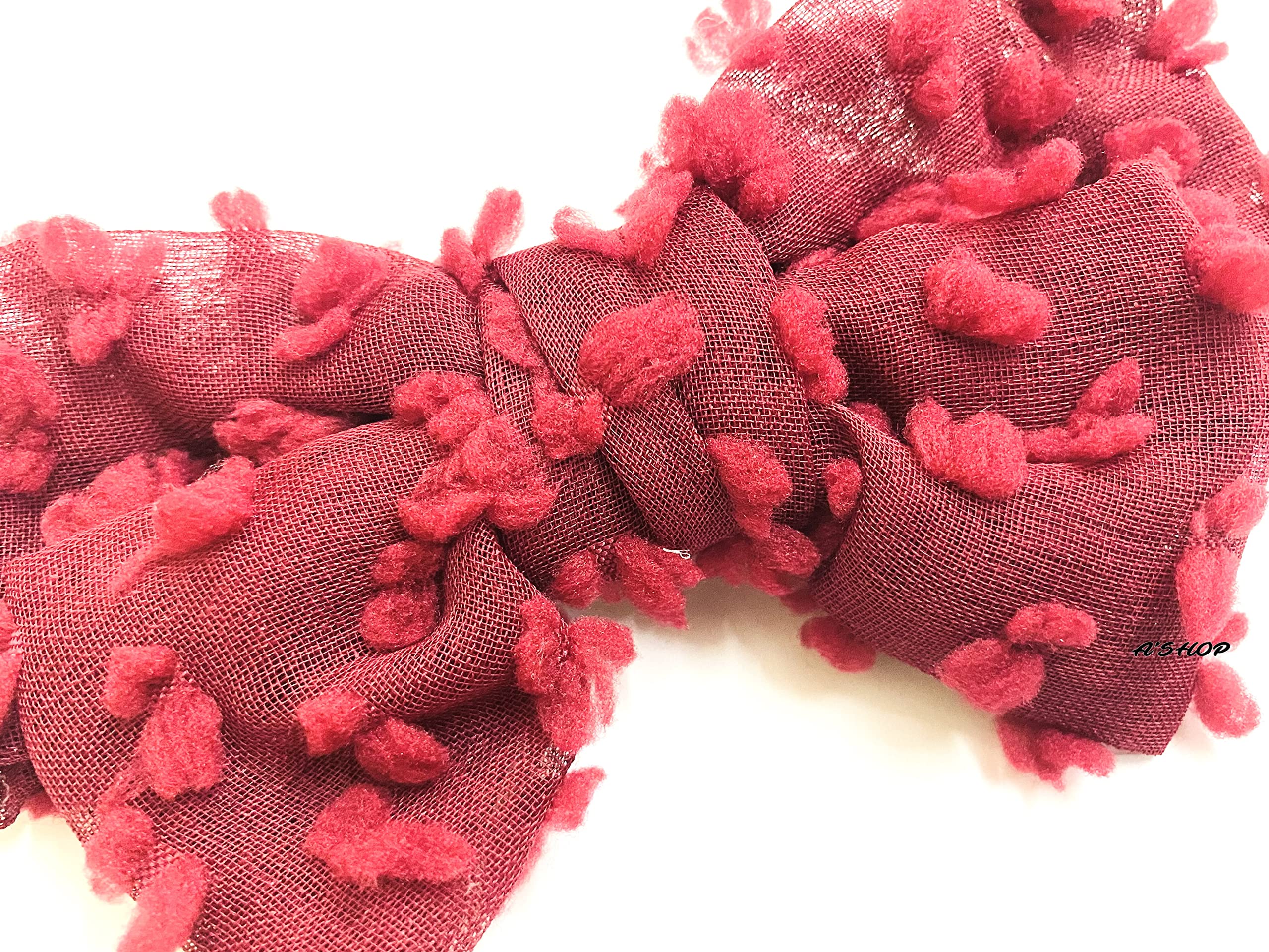 AShop Linen Big Bow Hair Clip for Girls & Women - Red Barrettes for Everyday Wear, Weddings & Special Occasions