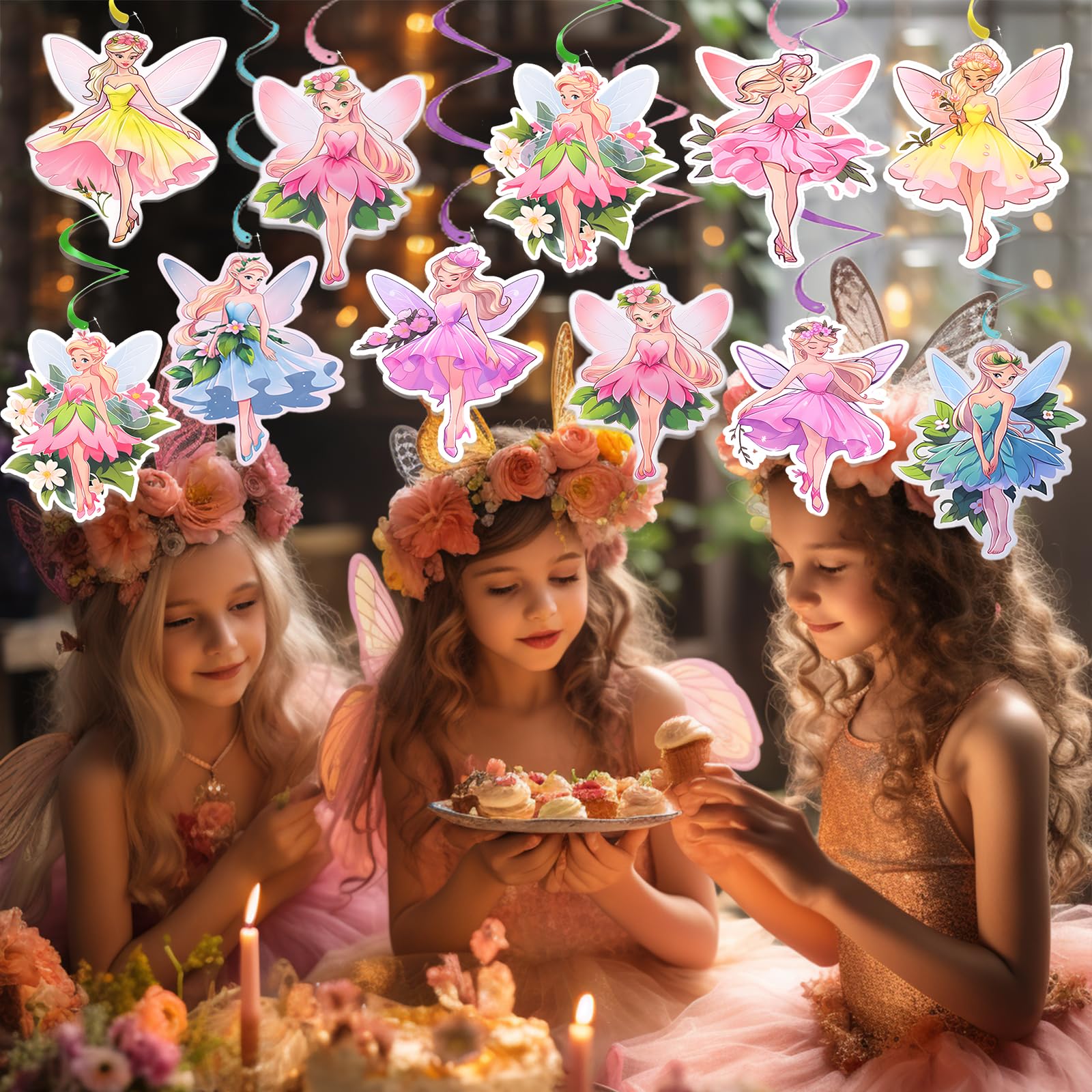 18PCS Fairy Party Decorations Set - First Birthday Decor, Butterfly & Flower Baby Shower Supplies for Girls - Perfect for Garden Parties, Fairy Themed Events & Magical Celebrations