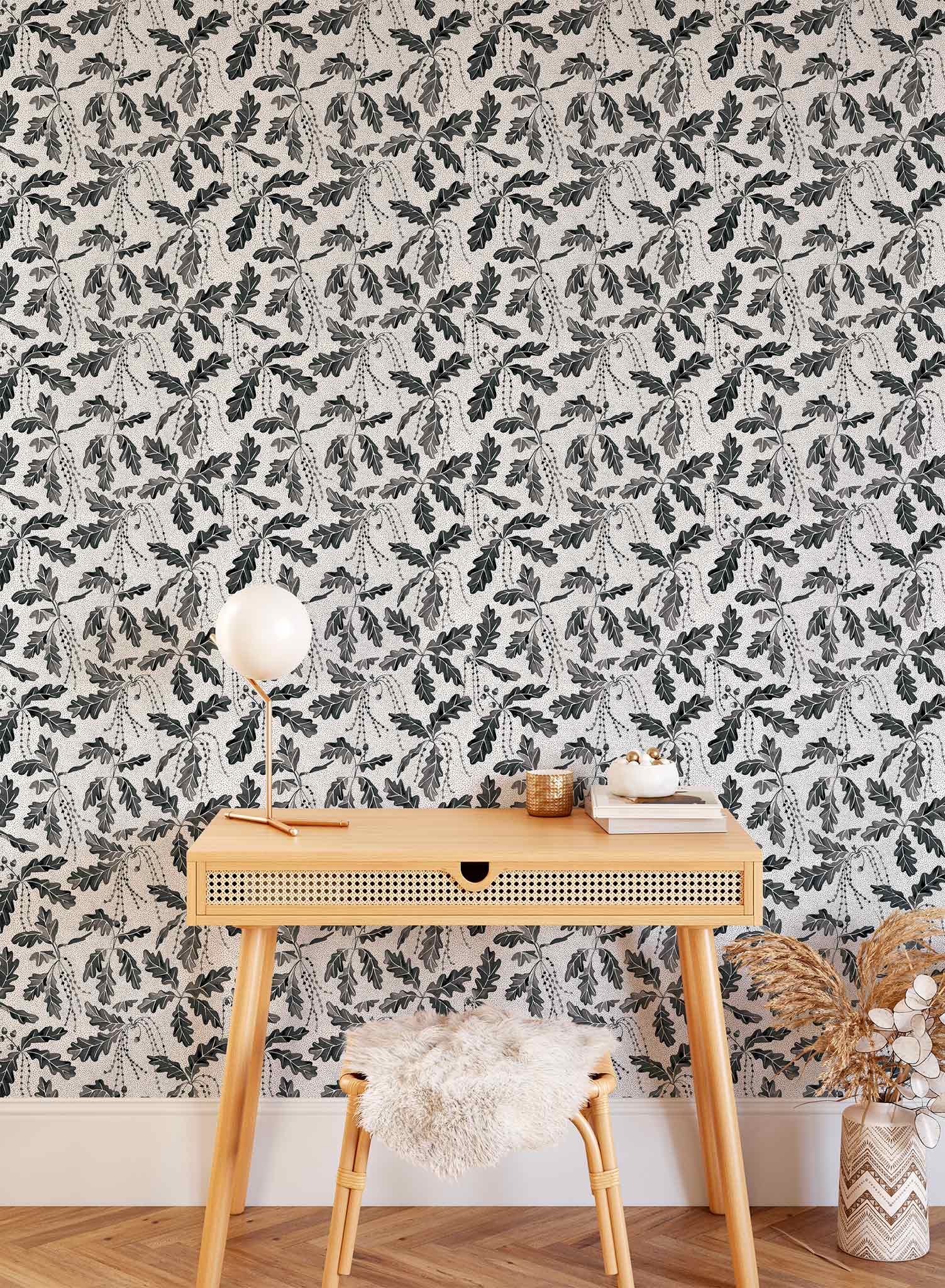 Premium Oak Catkin Wallpaper - Natural Wood Grain Peel and Stick Wallpaper for Home Decor | Perfect for Living Room, Bedroom & Office