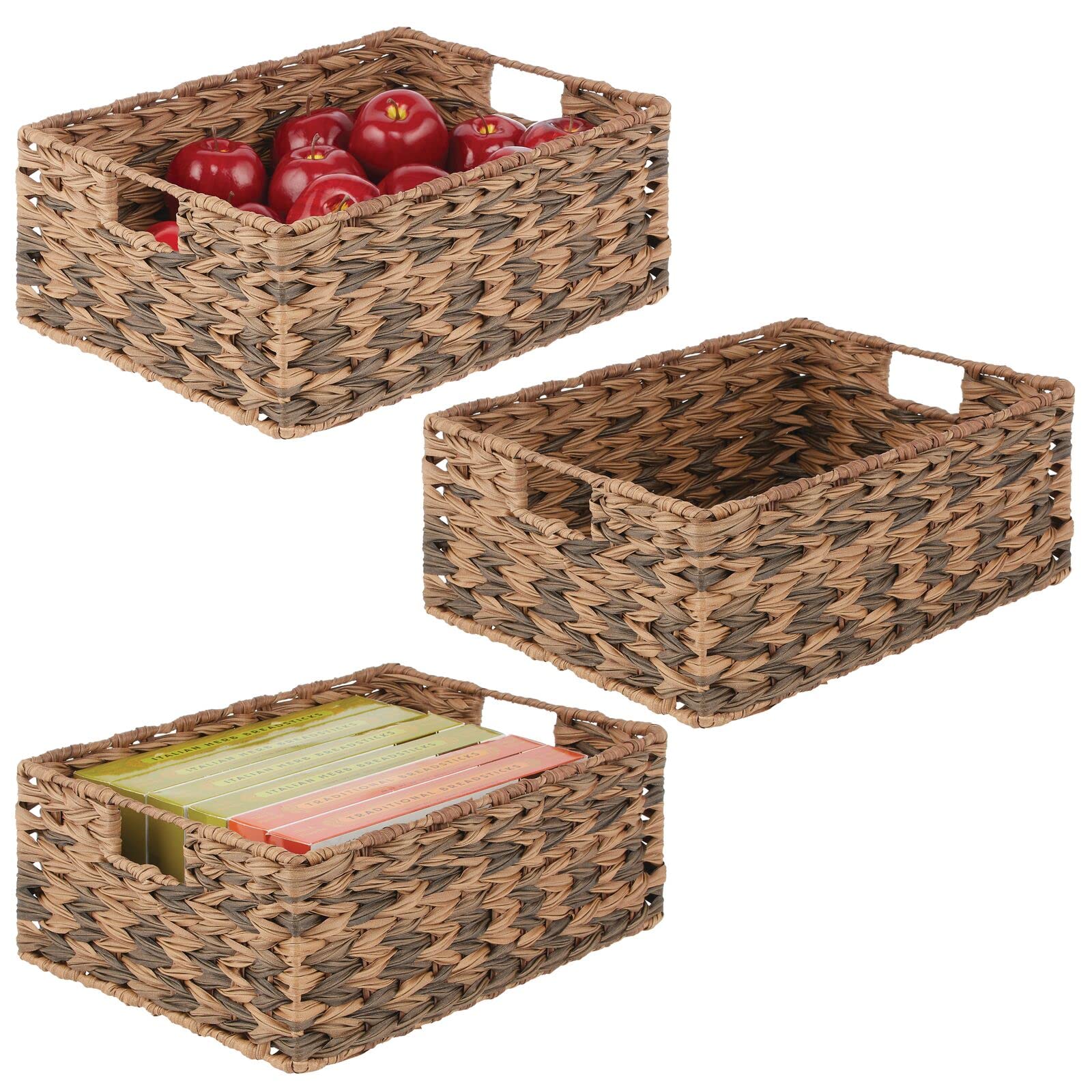 mDesign 3-Pack Ombre Storage Baskets for Bathroom, Bedroom & Wardrobe Organization - Clothes, Shoes & Accessories Organizer - Perfect for Shelves, Closets & Laundry Rooms