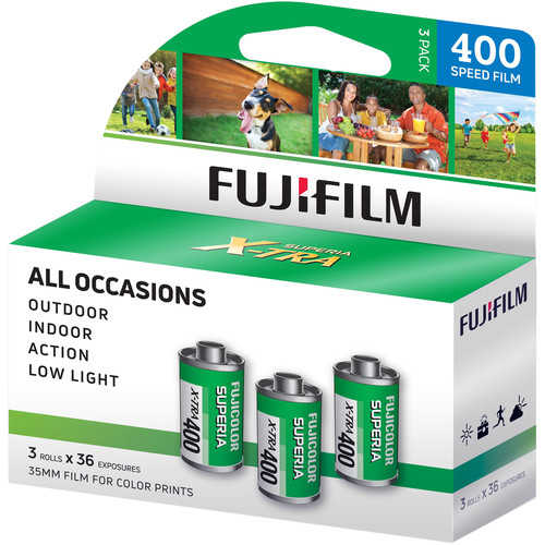 FUJIFILM Superia X-TRA 400 Color Negative Film 35mm (3 Pack, 36 Exposures) - Perfect for Outdoor Photography, Travel & Low Light Conditions