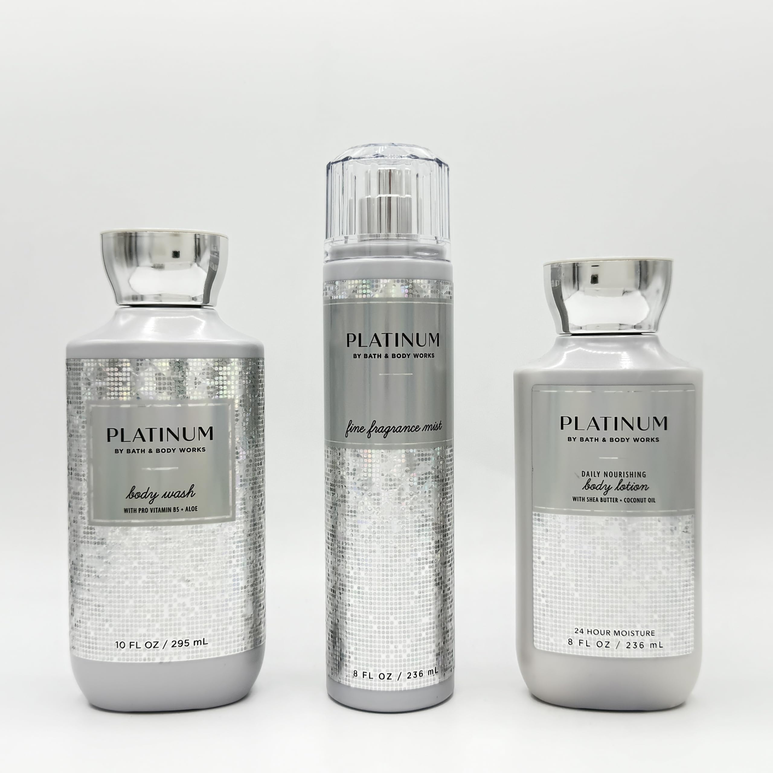 Platinum Bath & Body 3-Piece Gift Set - Hydrating Body Wash, Long-Lasting Fragrance Mist & Nourishing Body Lotion for Soft Skin | Perfect for Spa Day, Self-Care Routine & Luxury Gifts