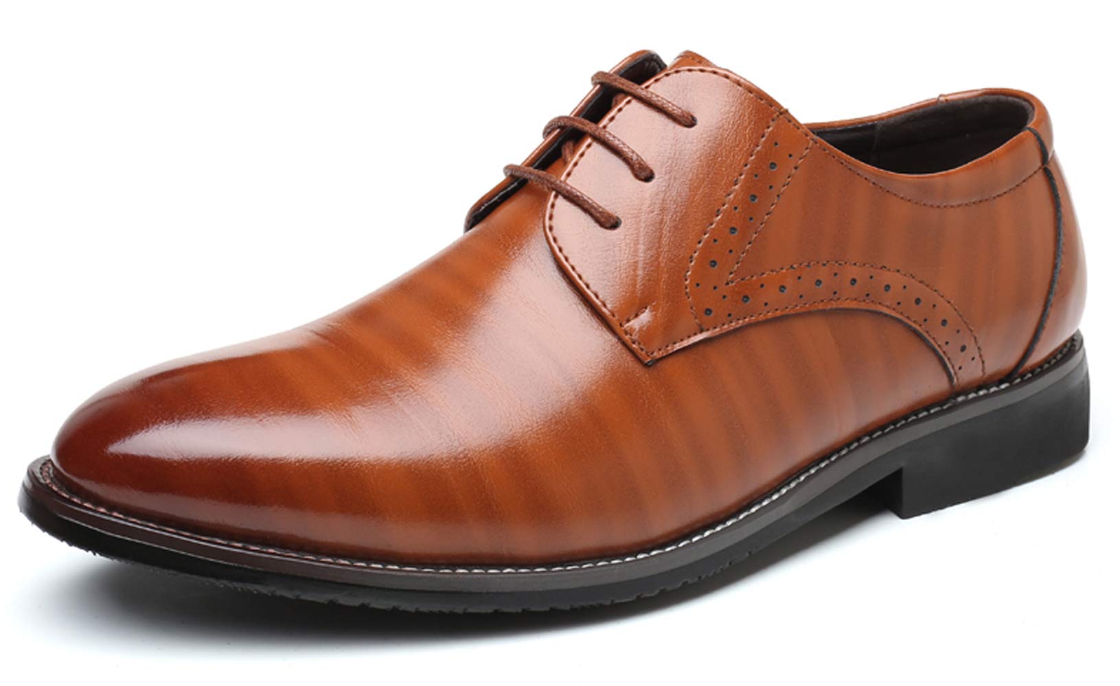Santimon Men's Oxford Shoes - Classic Formal Business Dress Shoes with Pointed Toe & Lace Up Design | Perfect for Office, Weddings & Professional Events