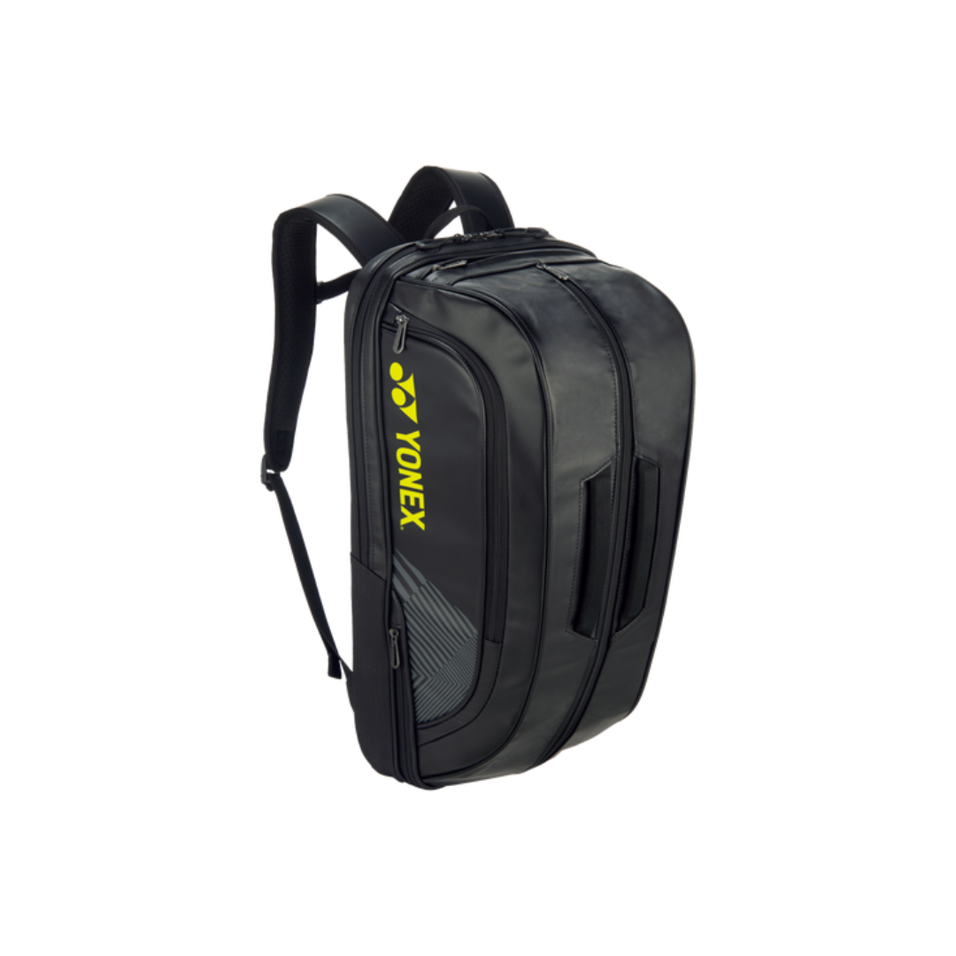 Yonex BAG02312 Expert Badminton Backpack [Black/Yellow] - Perfect for Tennis, Badminton & Squash Players | Durable Sports Gear for Training & Competition