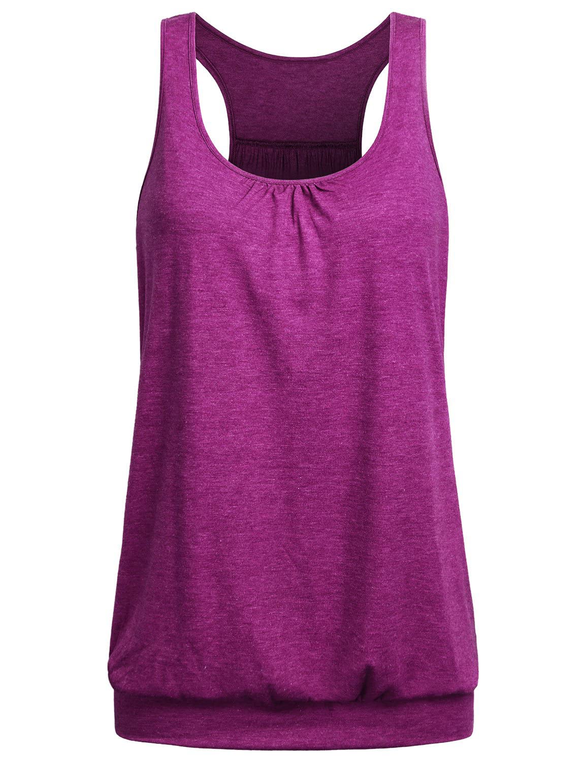 Women's Sleeveless Racerback Tank Top - Loose Fit Banded Bottom Yoga Shirt for Workouts & Casual Wear | Breathable & Comfortable for Gym, Running, Yoga & Everyday Use