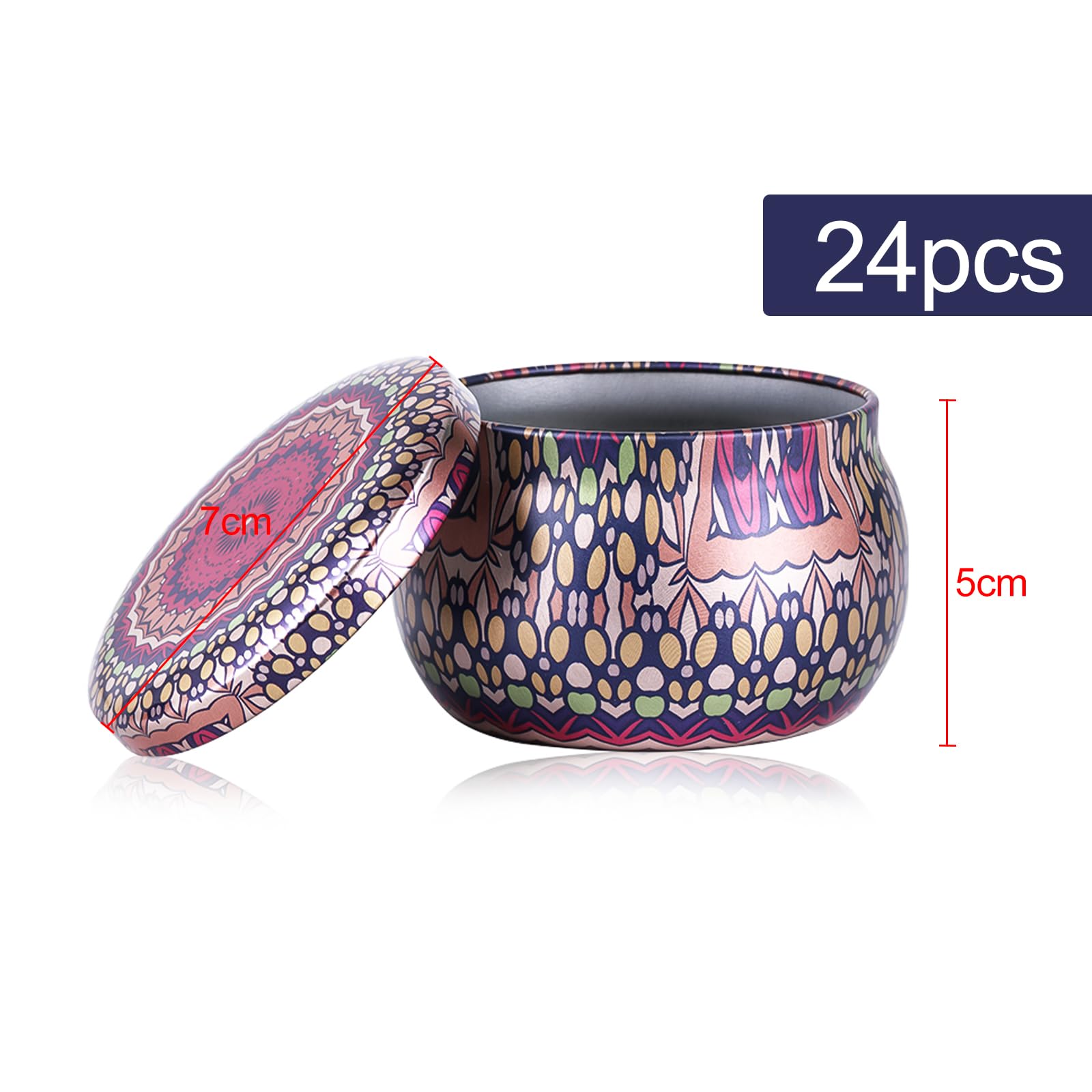 TOKSEO 24-Pack 4 oz Metal Candle Tin Cans - Round Containers for DIY Candle Making, Arts & Crafts, Storage & Holiday Gifts - Perfect for Homemade Candles, Wedding Favors & Christmas Decorations