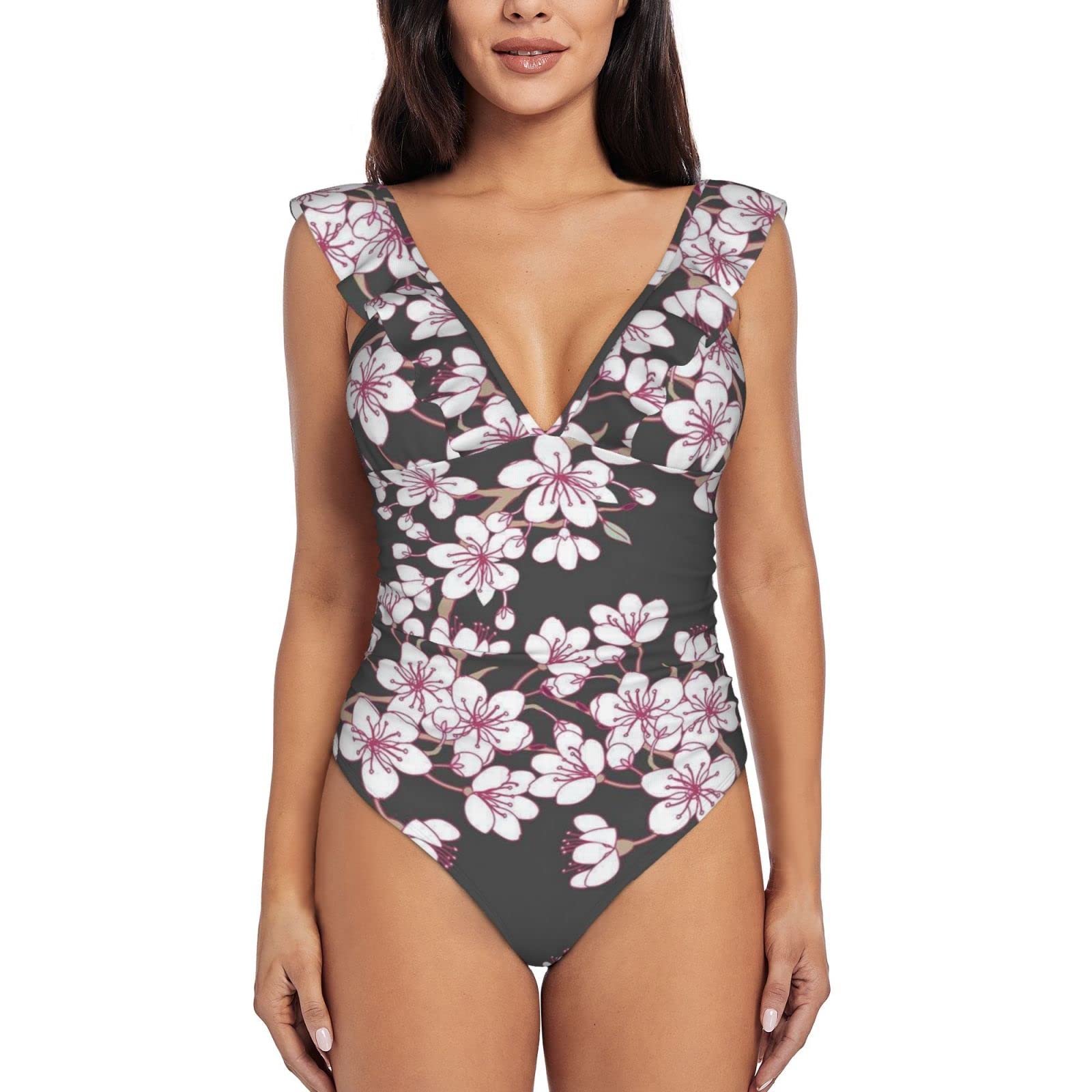Aiyoolee Women's One Piece Swimsuit with Tummy Control - Modest Ruffled Bathing Suit for Beach, Pool & Vacation | Plus Size Swimwear for Summer